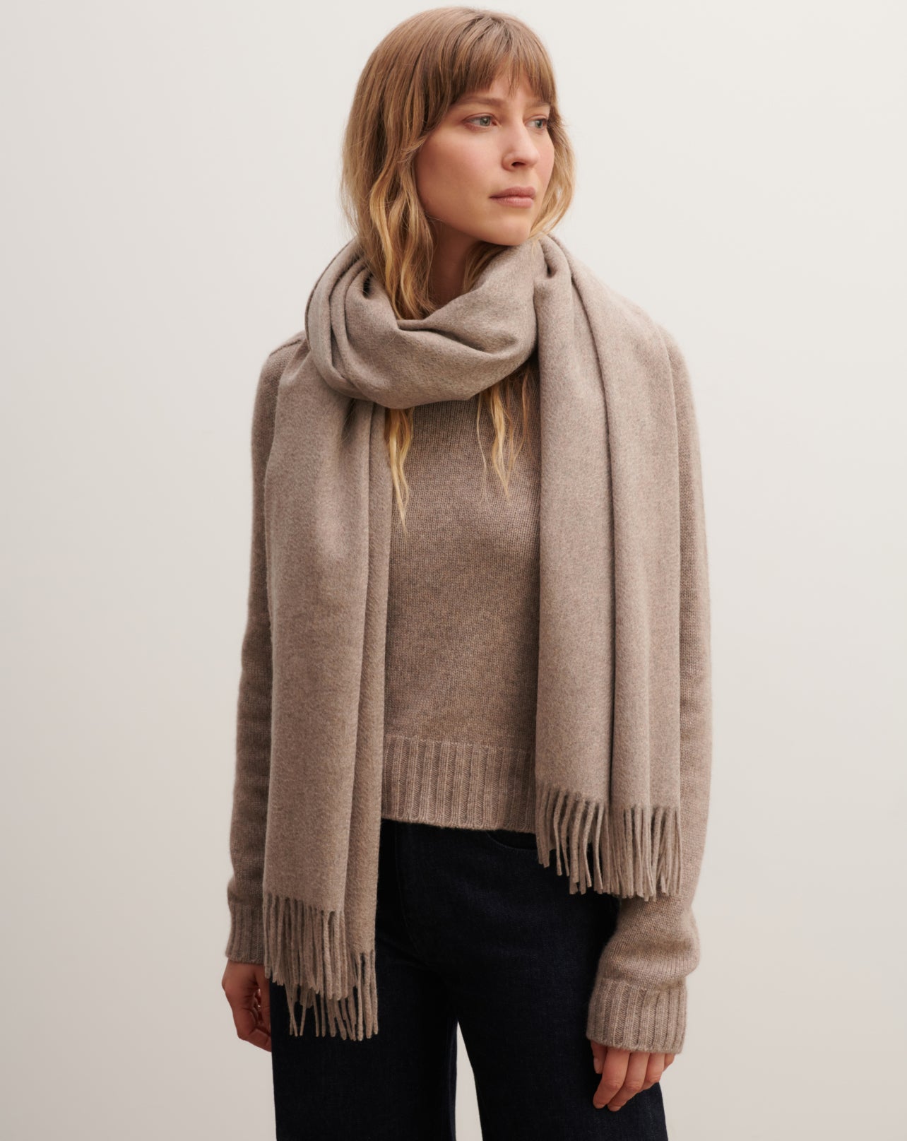 Maxi scarf in Cachemire Mix millet Eric Bompard