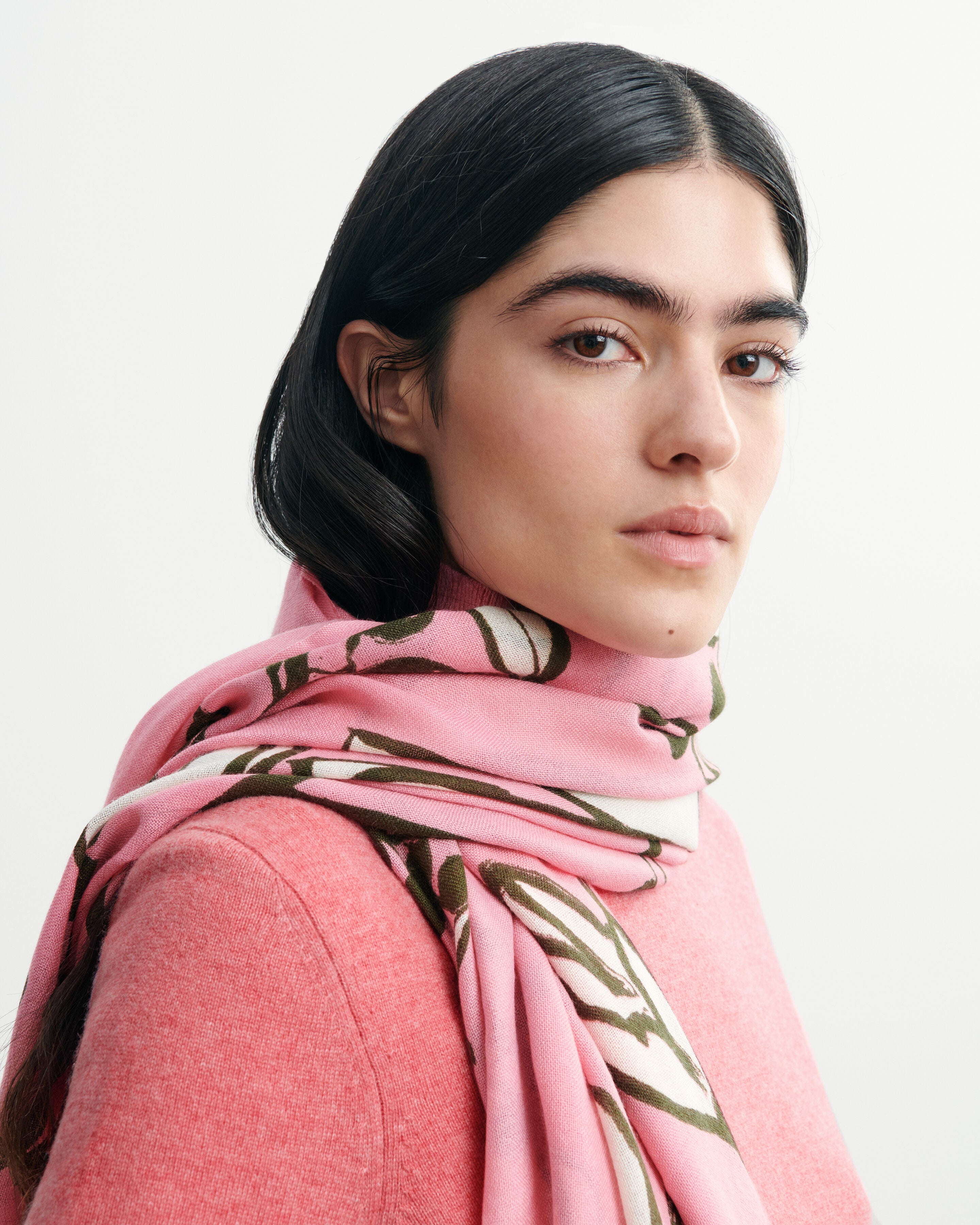 Étole Imprimée Carreaux 100% Cachemire Eric Bompard - Longueur >152cm - Occasion