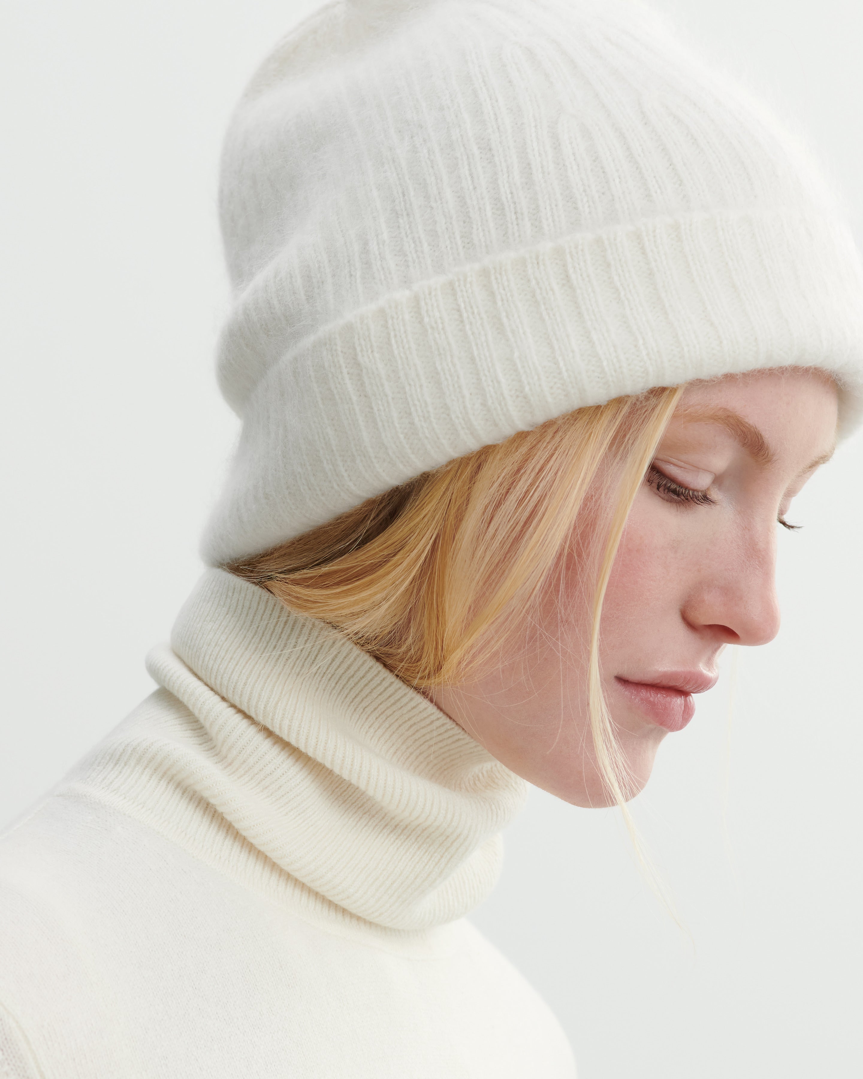? Cashmere Hat 100% Cashmere Beanie Winter Hat Granite Gray main image 3