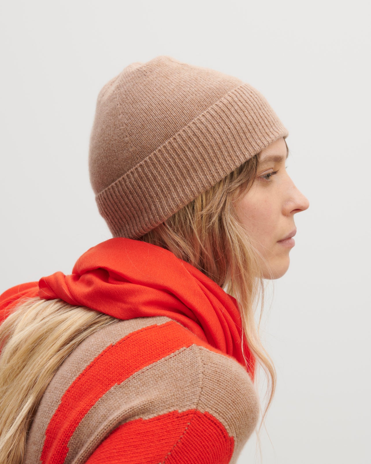 Bonnet classique en Cachemire Mixte caramel Eric Bompard