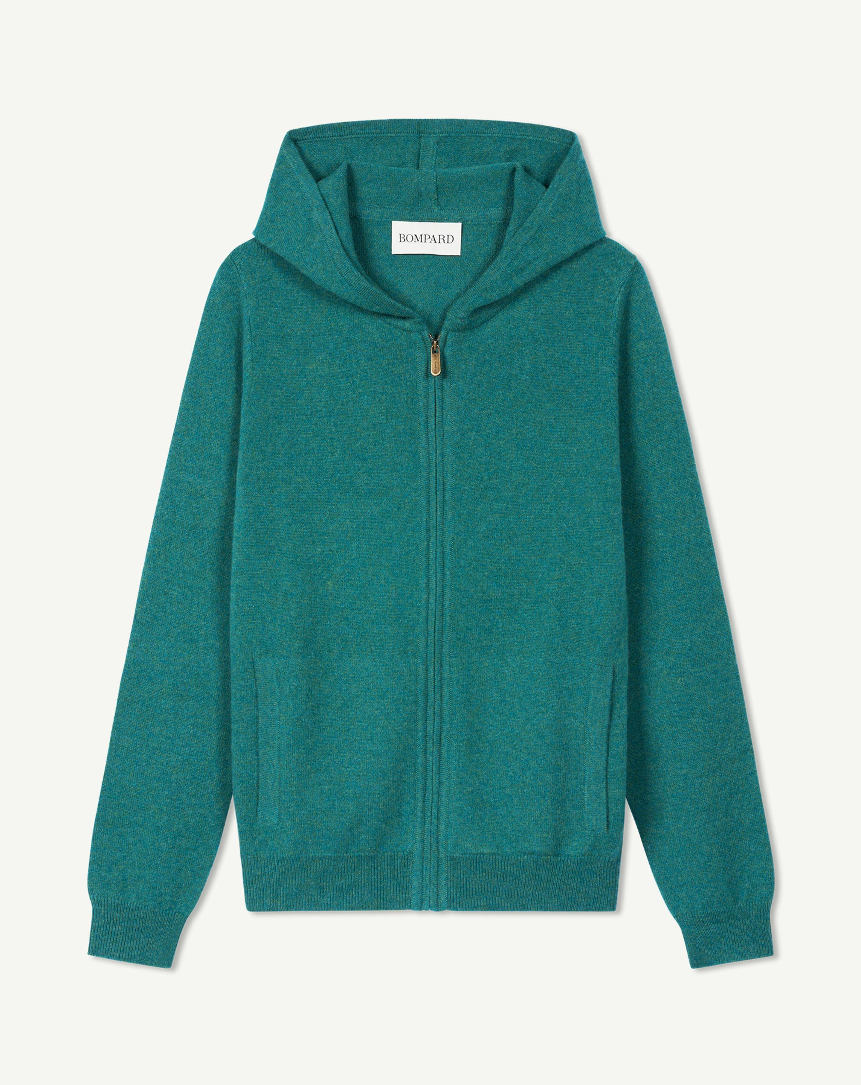 Pull à capuche zippé en Cachemire Femme cedre Eric Bompard