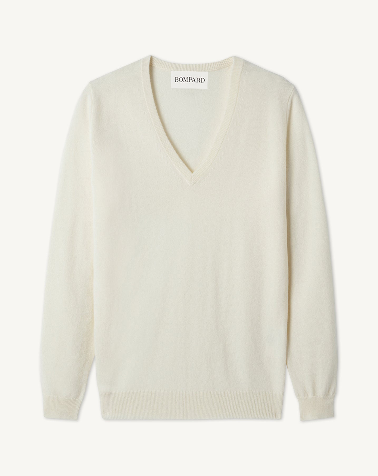Classic V-neck pullover in Cachemire Women autumn white Eric Bompard