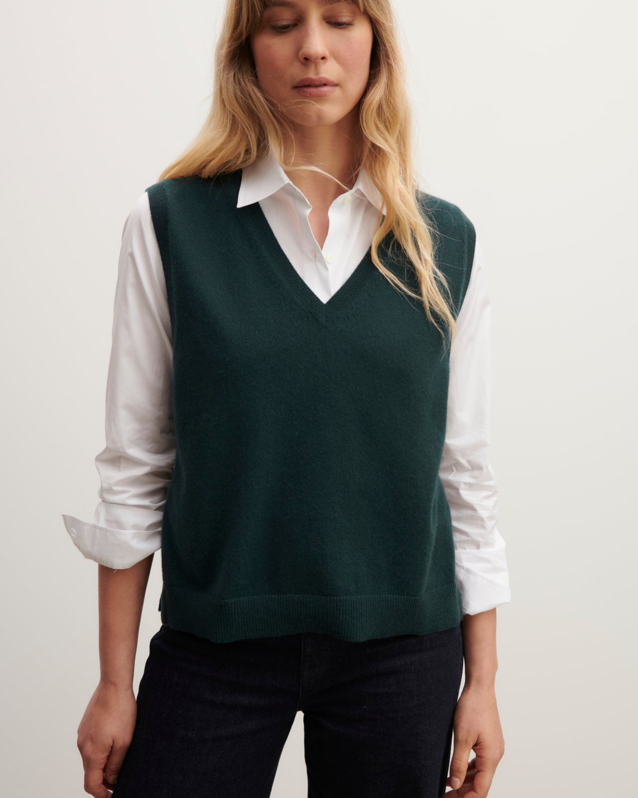 Kujten Pull Sans Manches Noir Pull Sans Manches O-Neck Noir