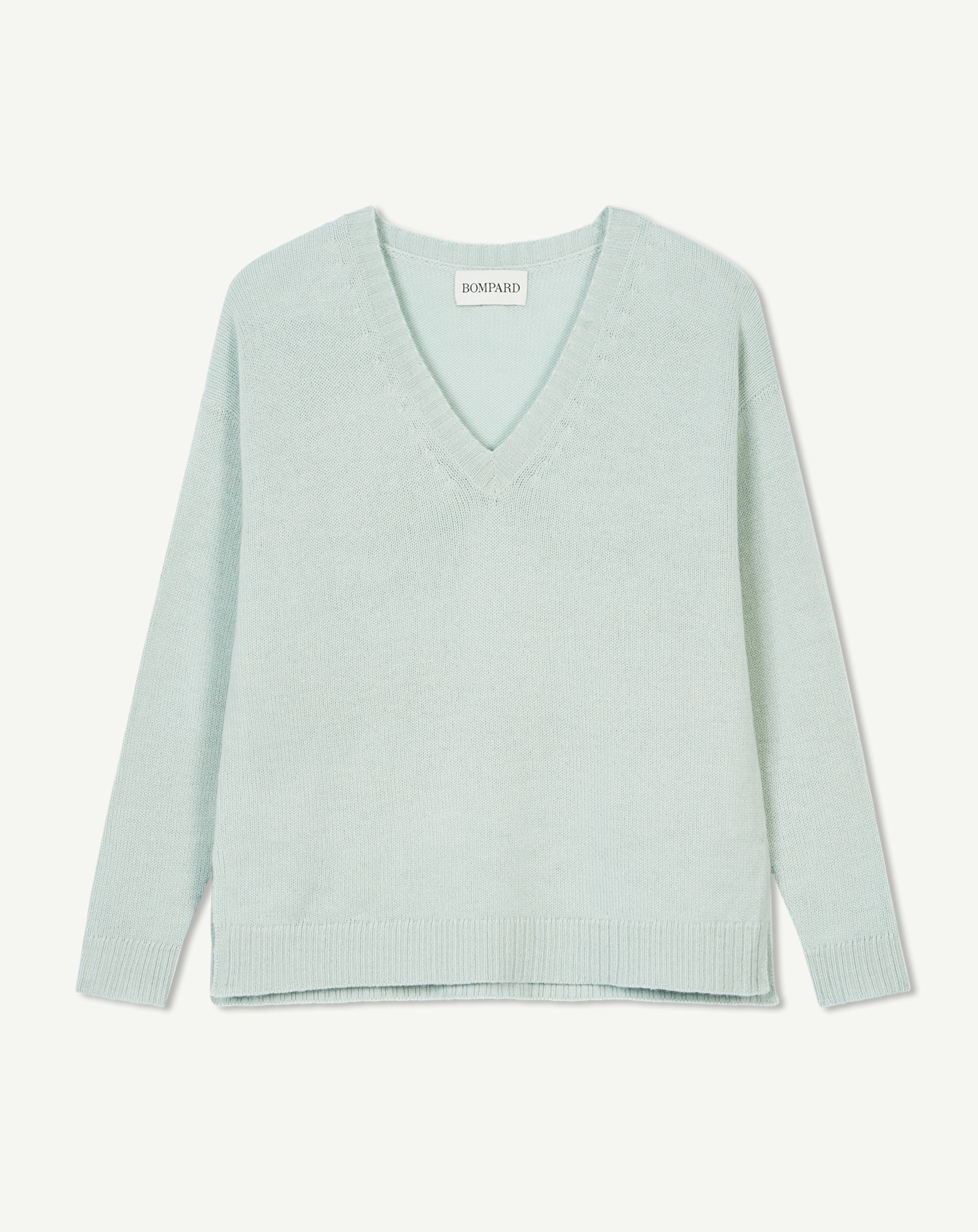PULL ERIC BOMPARD 100% CACHEMIRE - VERT, COL ROND, TAILLE L - NEUF AVEC ÉTIQUETTES
