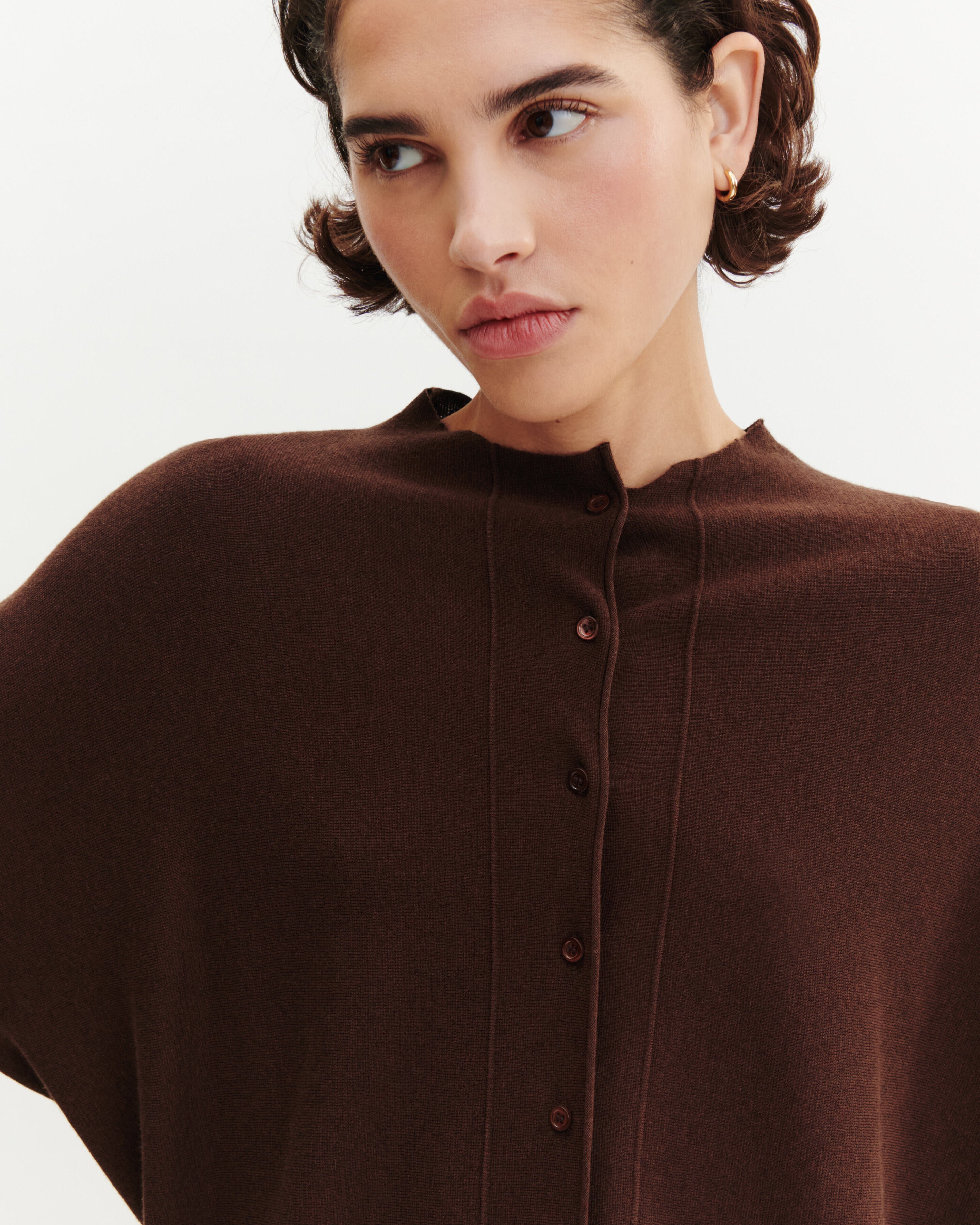 Oversized cardigan in Cotton, Cashmere Women coffee | Eric Bompard