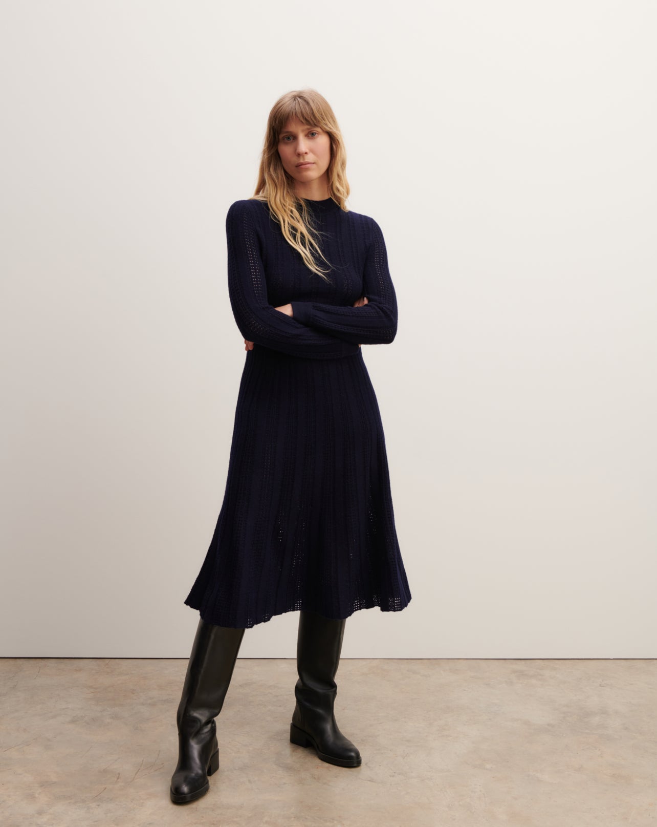 Pointelle long dress