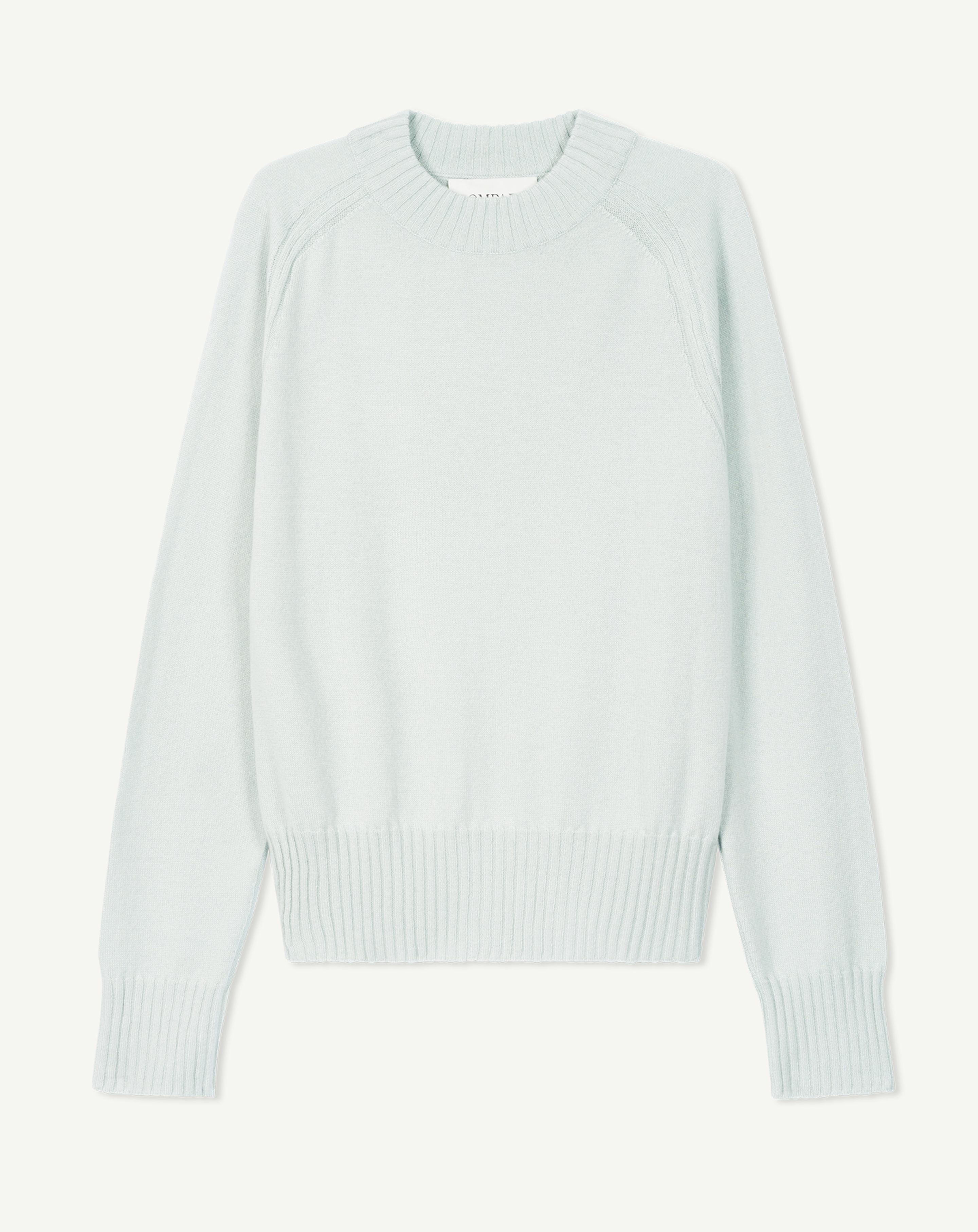 Fitted round neck pullover in Cashmere, Silk Women aragon green