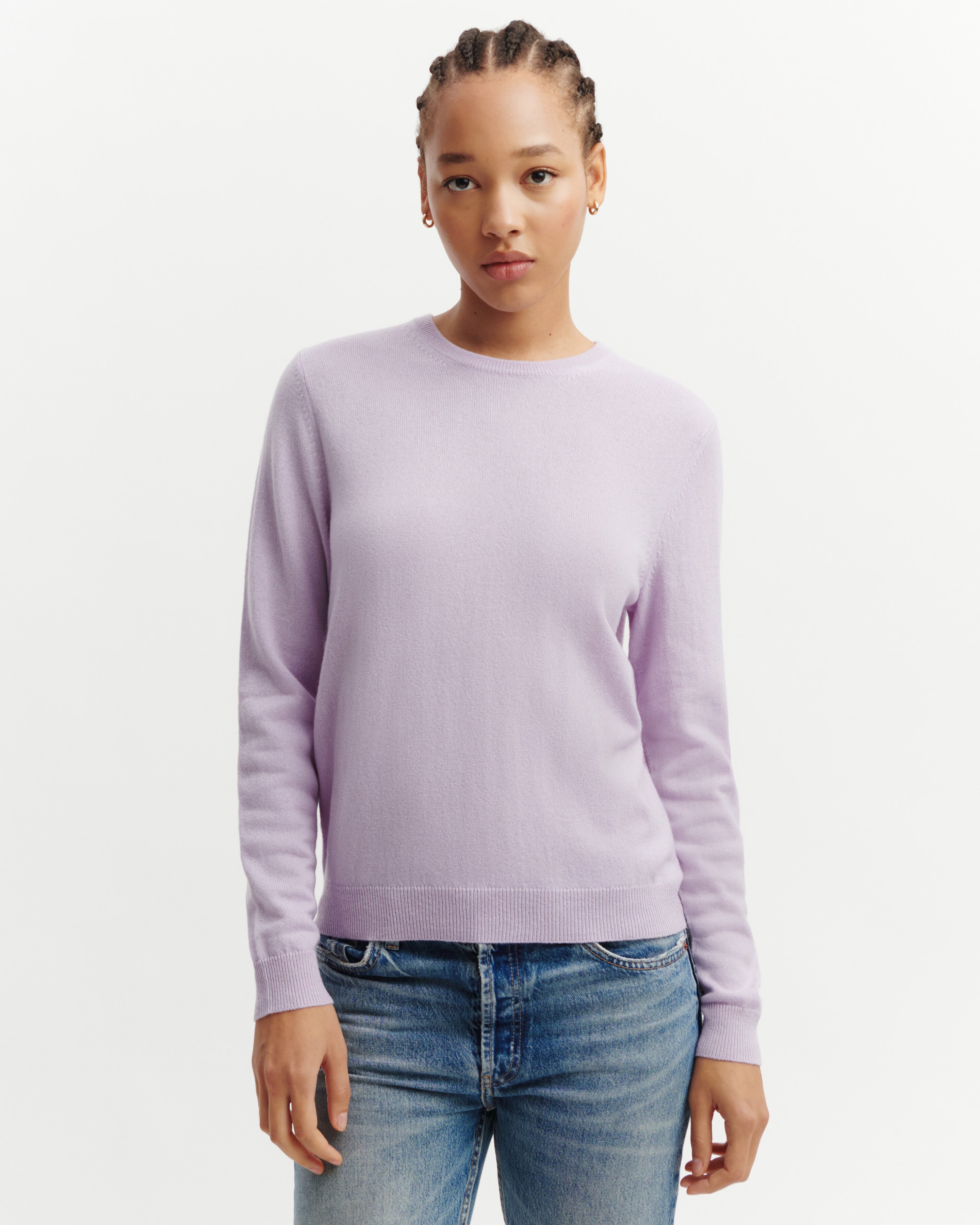 Pull Col Rond Femme LANDS' END CANVAS Violet, Taille XS (0/2), Neuf Avec étiquettes
