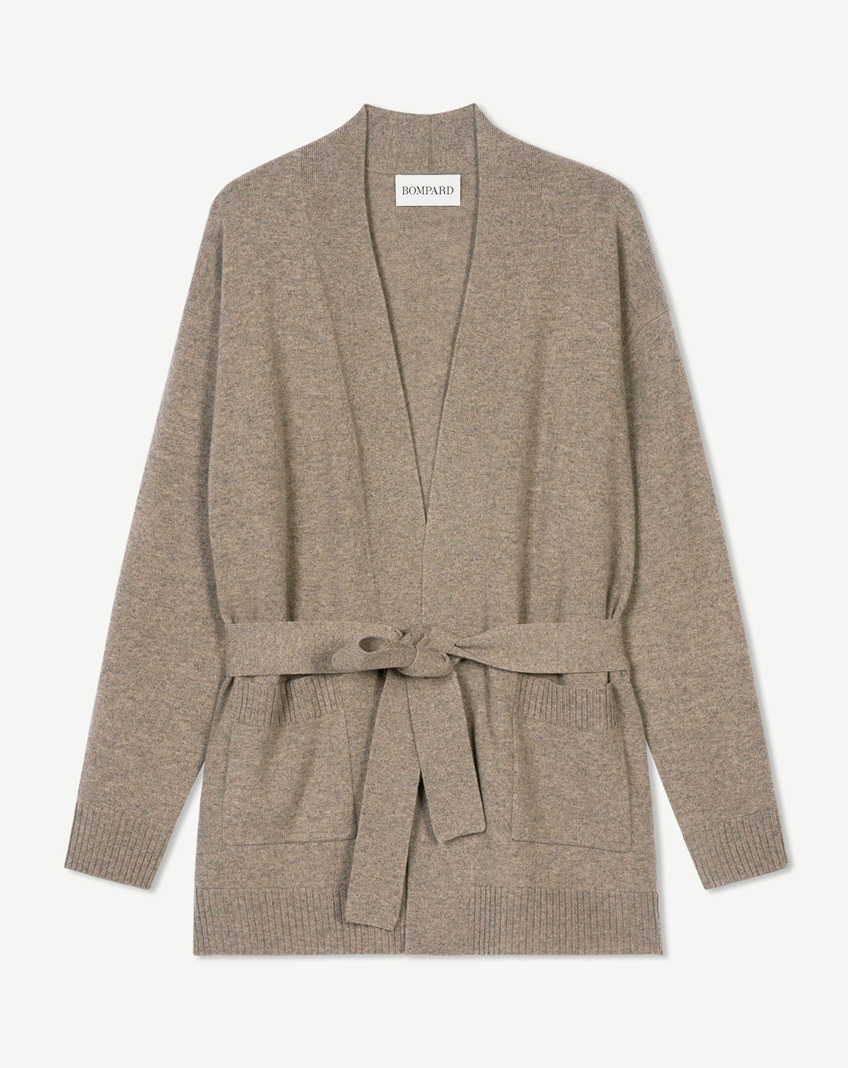 Robe Vintage Ceinturée En Cachemire - Couleur Sable/crème - Taille M - Occasion Très Bon état