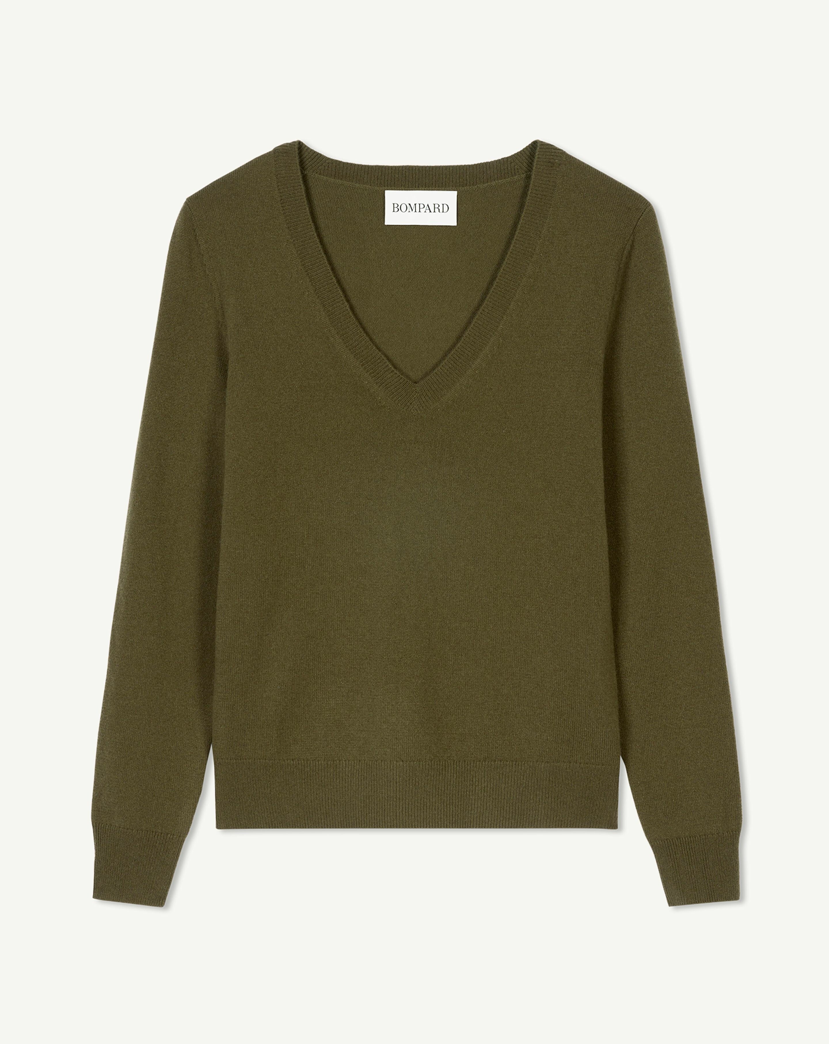Pull col V classique en Cachemire Femme bronze Eric Bompard