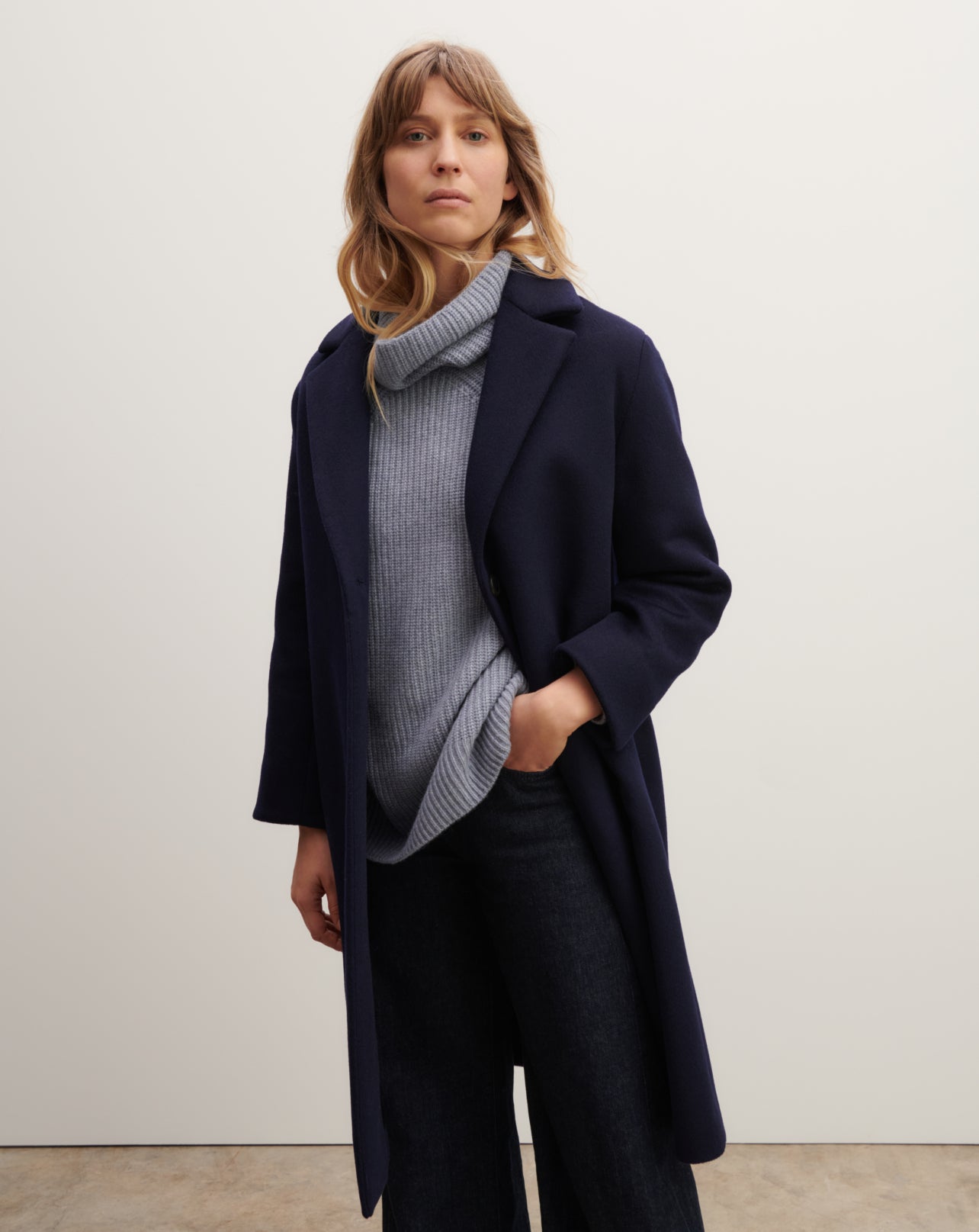 Manteau long double face