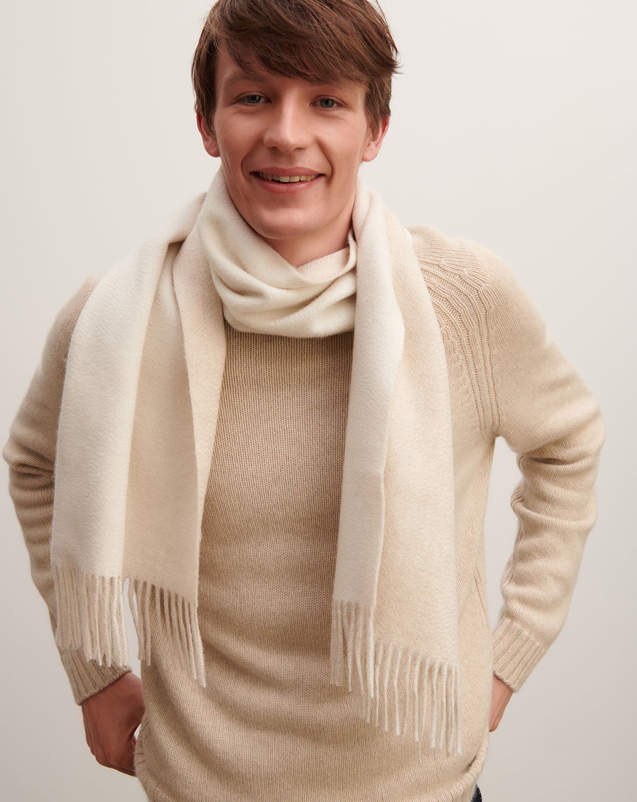 Cashmere écharpe Bompard Homme Double-sided Scarf In Cachemire