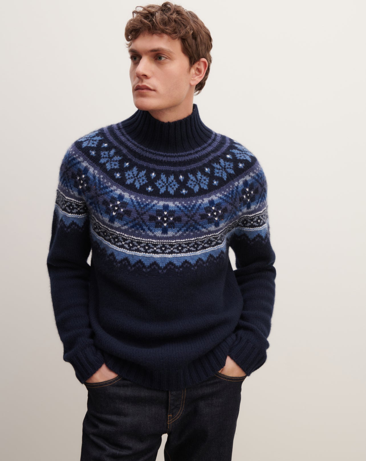 Eric Bompard Colle Roule Eric Bompard Pull Col Rond Homme BLEU