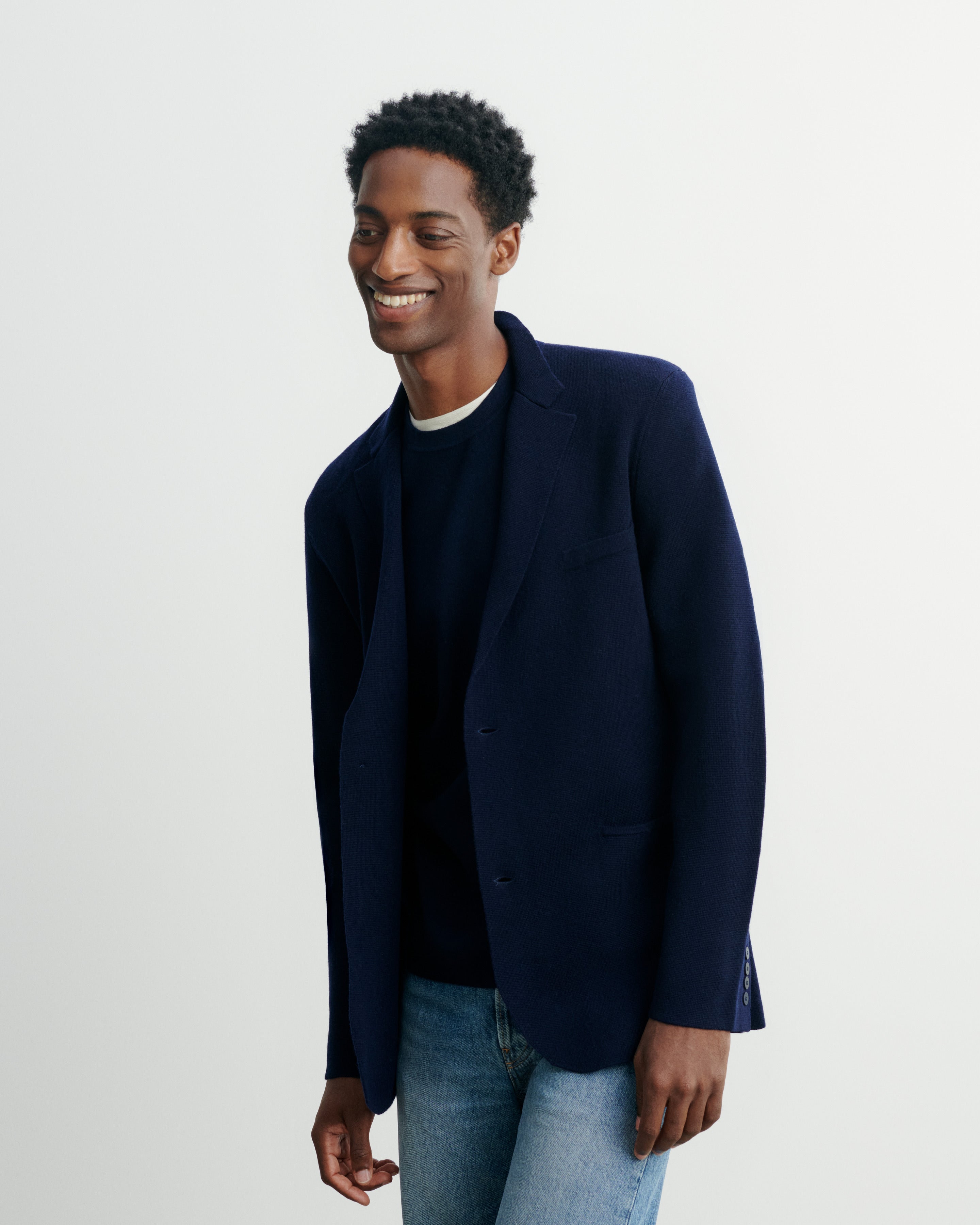 Milano blazer in Cashmere, Wool Men navy blue | Eric Bompard