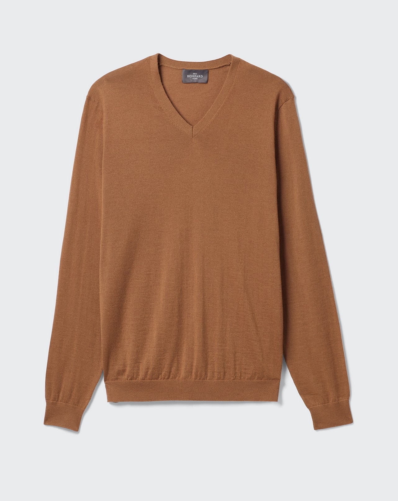 Extrafine V-neck pullover in Cachemire Men vicuna | Eric Bompard