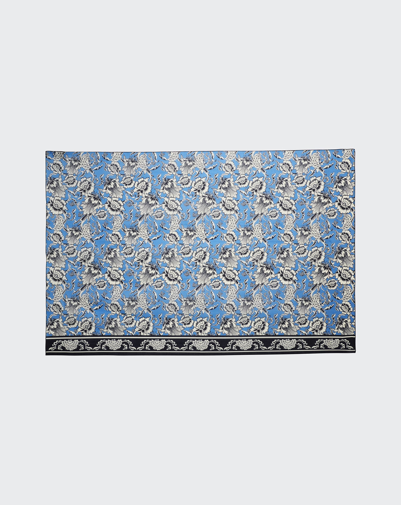 Paréo imprimé en coton et soie-BLEU KINETIC-80% coton 20% soie