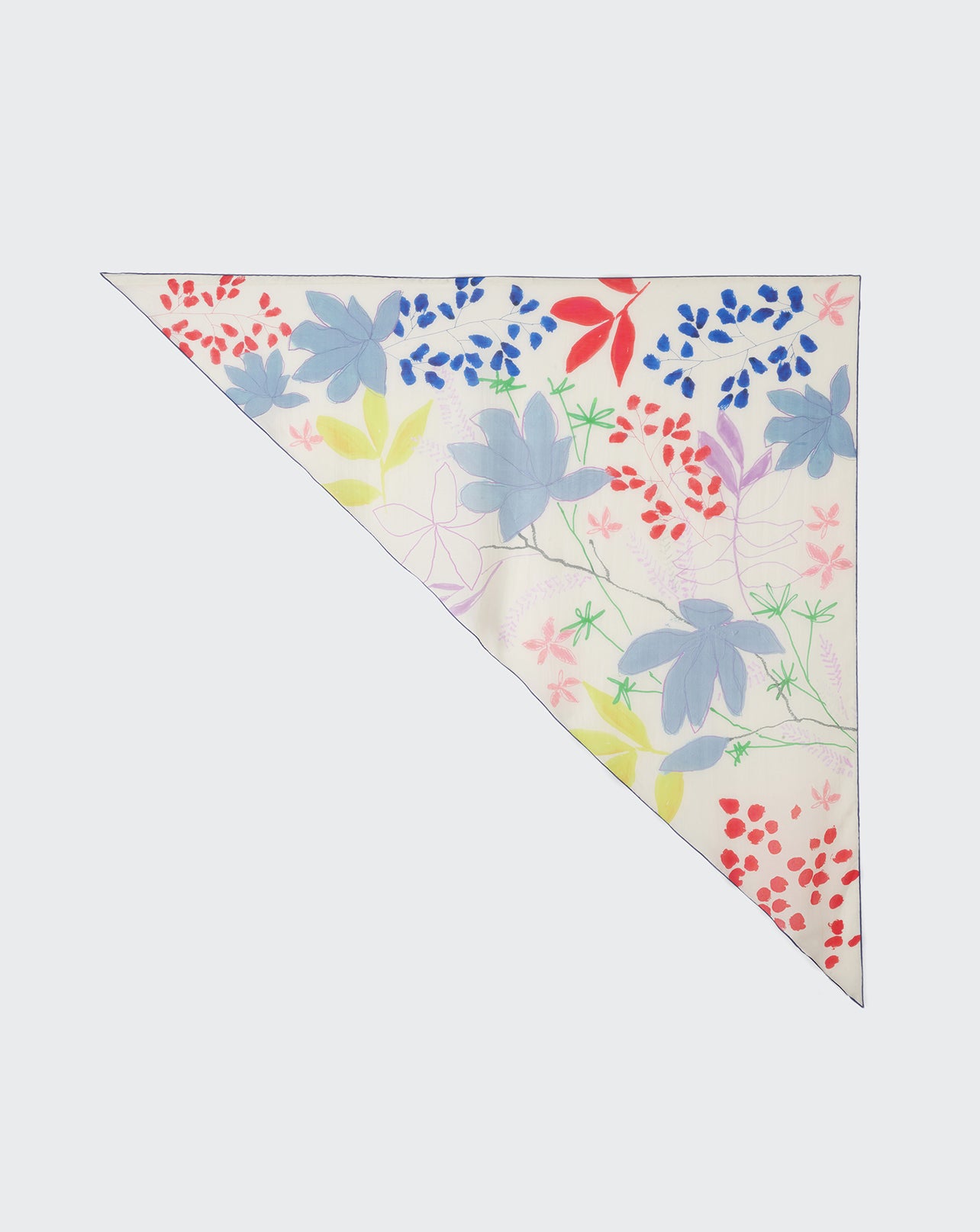 Triangle imprimé en coton et soie-MULTICOLORIS-80% coton 20% soie