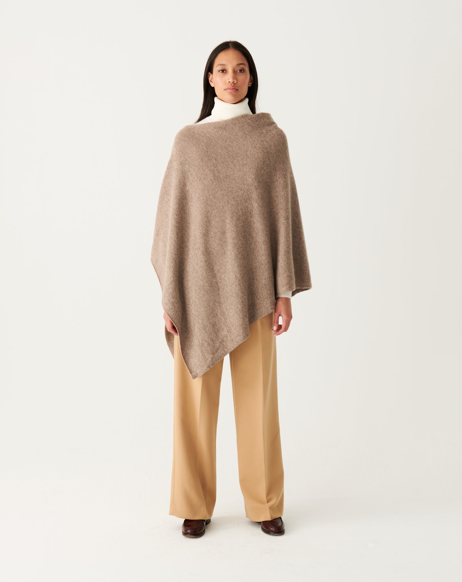 Poncho long-MILLET-100% CACHEMIRE