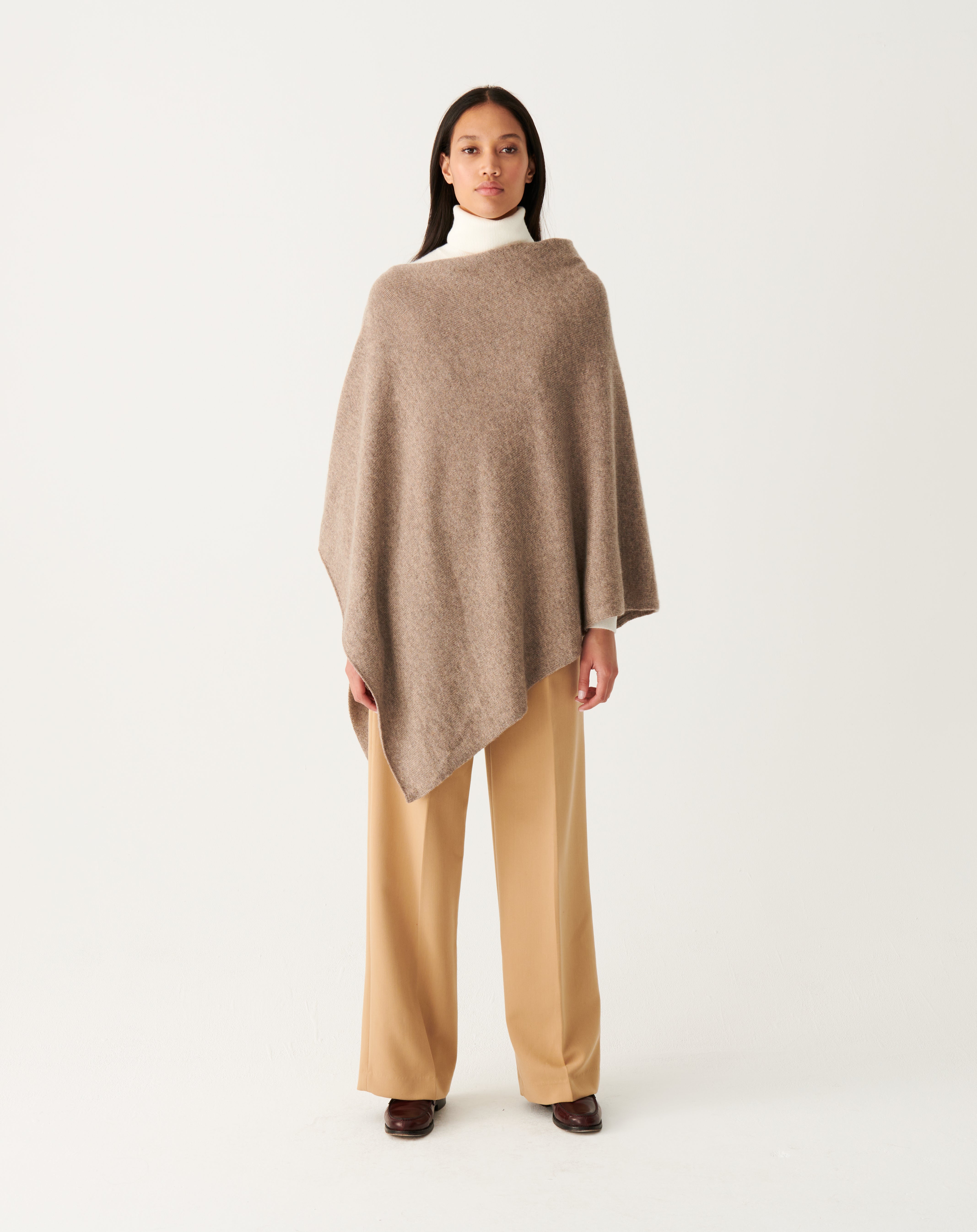Poncho long-MILLET-100% CACHEMIRE