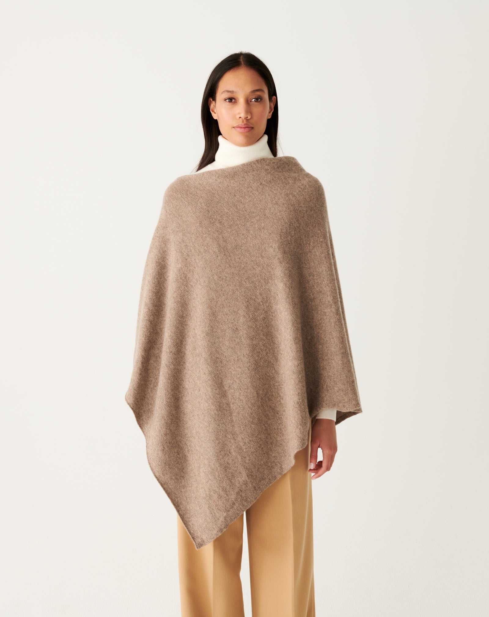 Poncho long-MILLET-100% CACHEMIRE