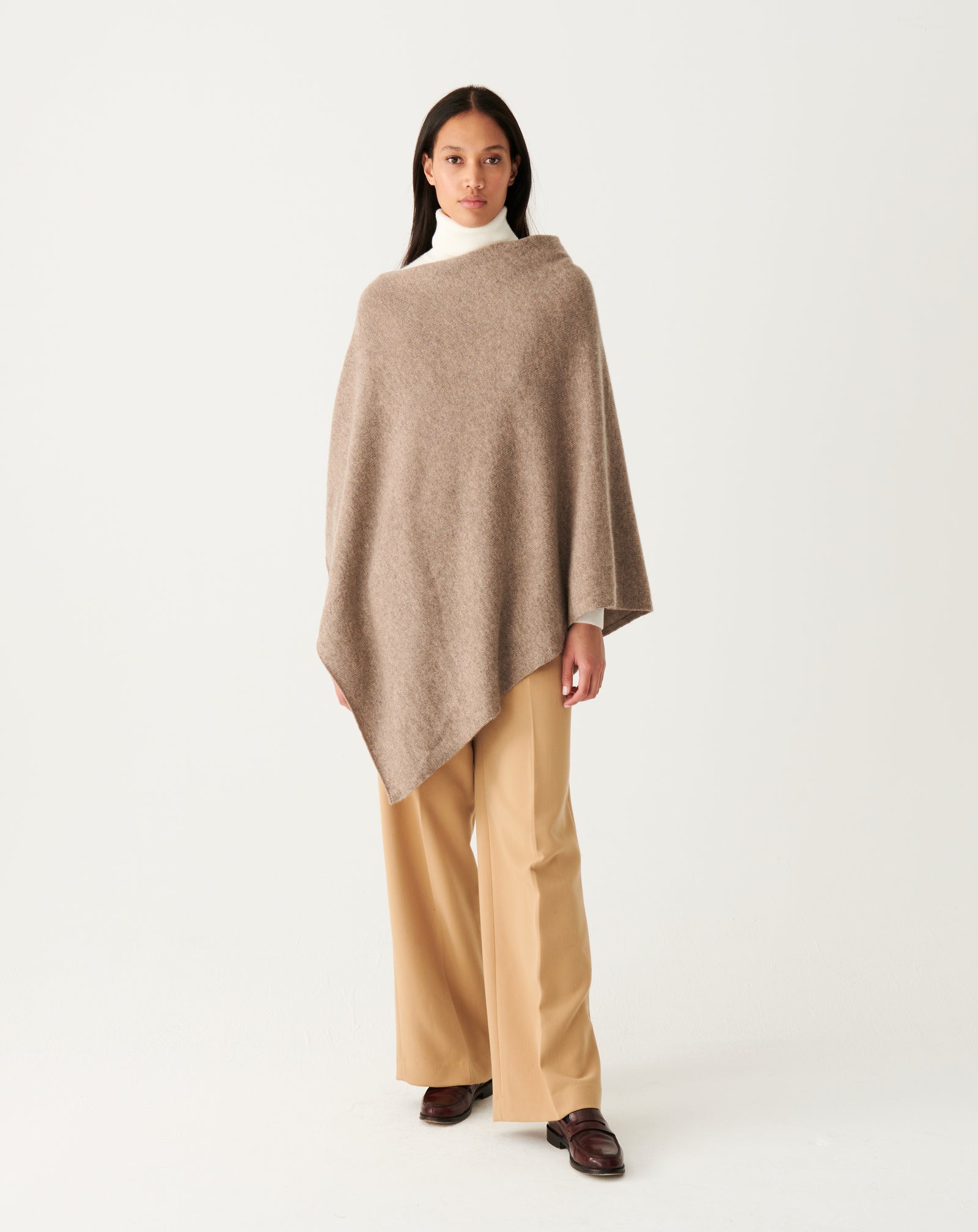 Poncho long-MILLET-100% CACHEMIRE