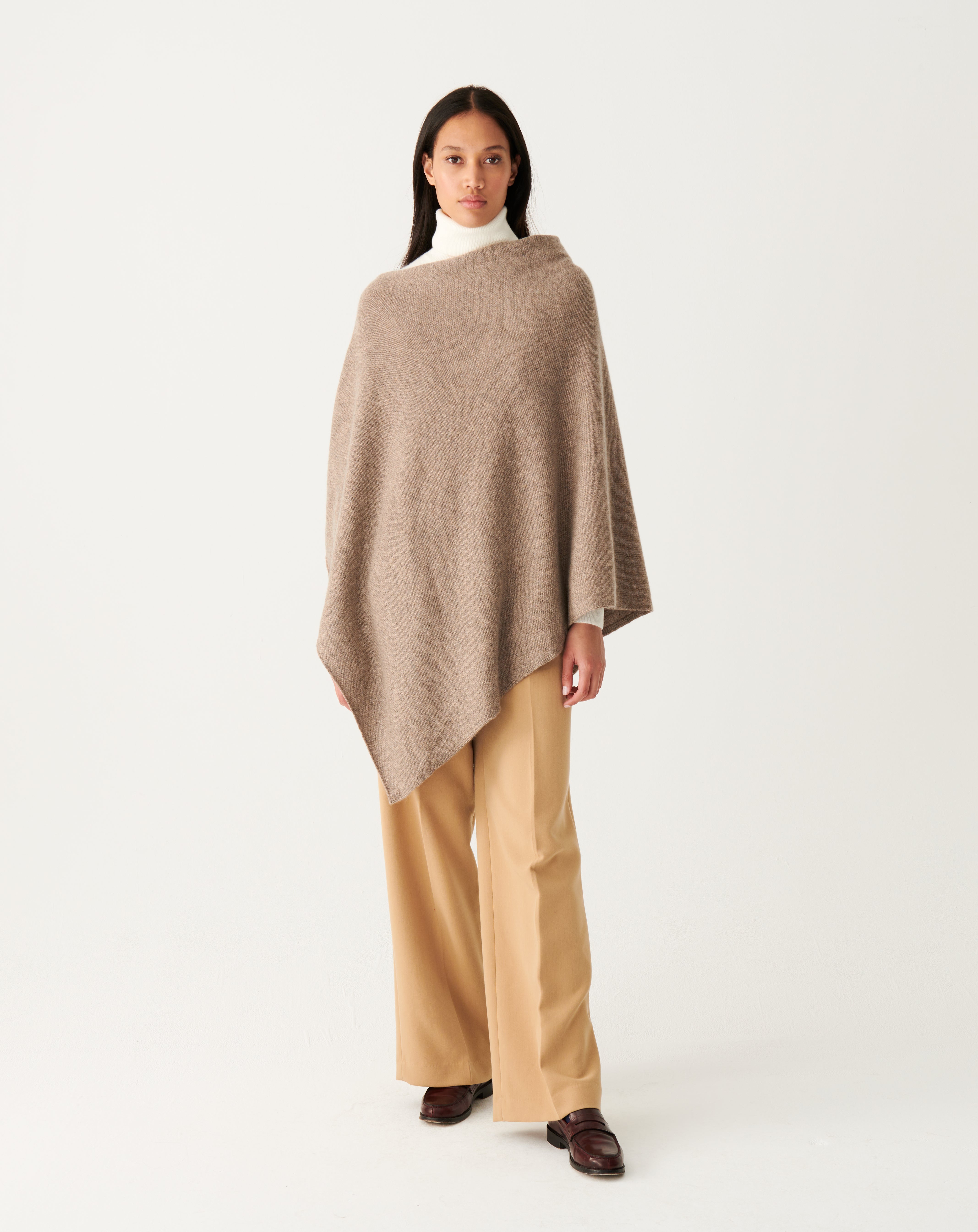 Poncho long-MILLET-100% CACHEMIRE