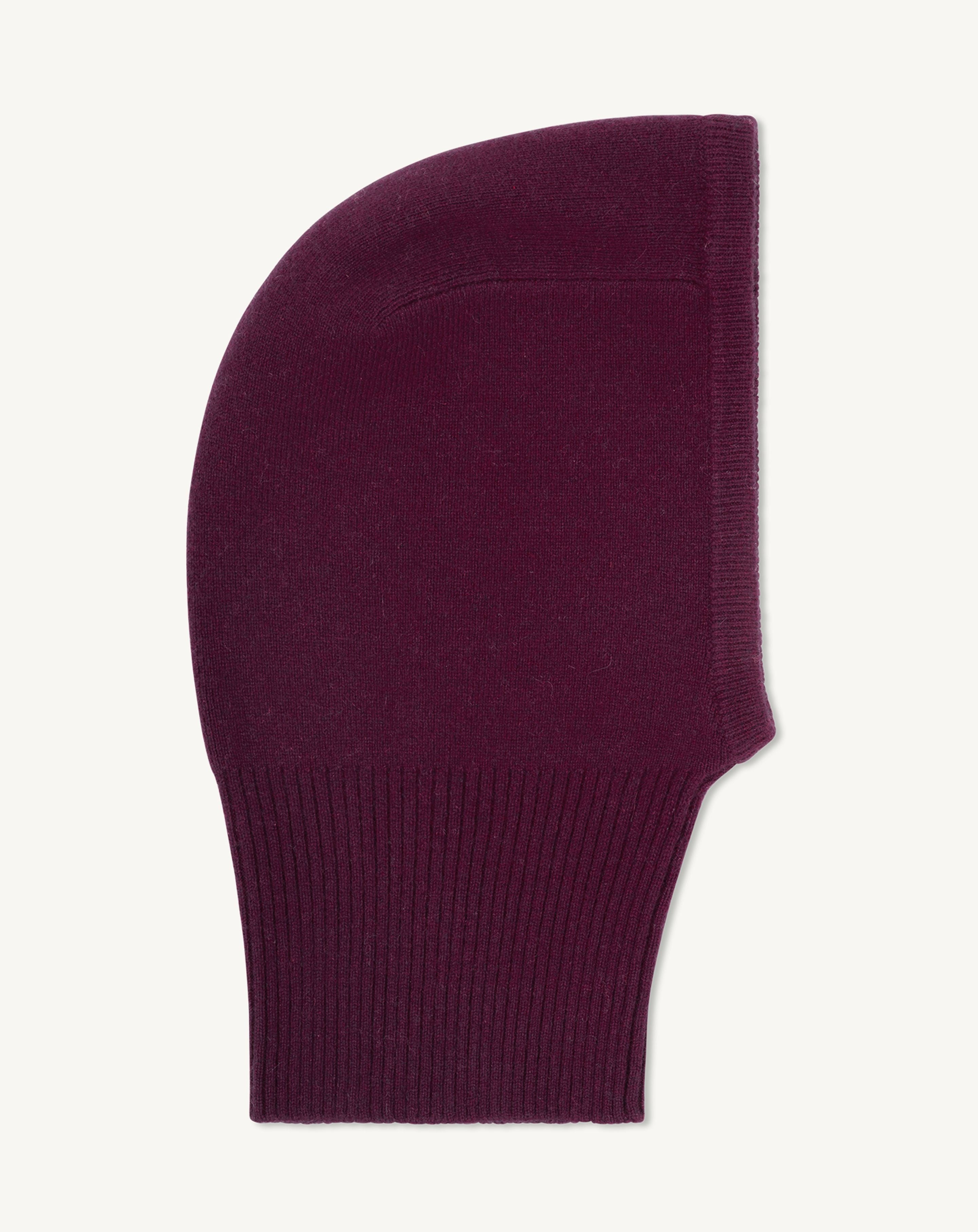 Cagoule enfant-PRUNE DAMAS-100% cachemire