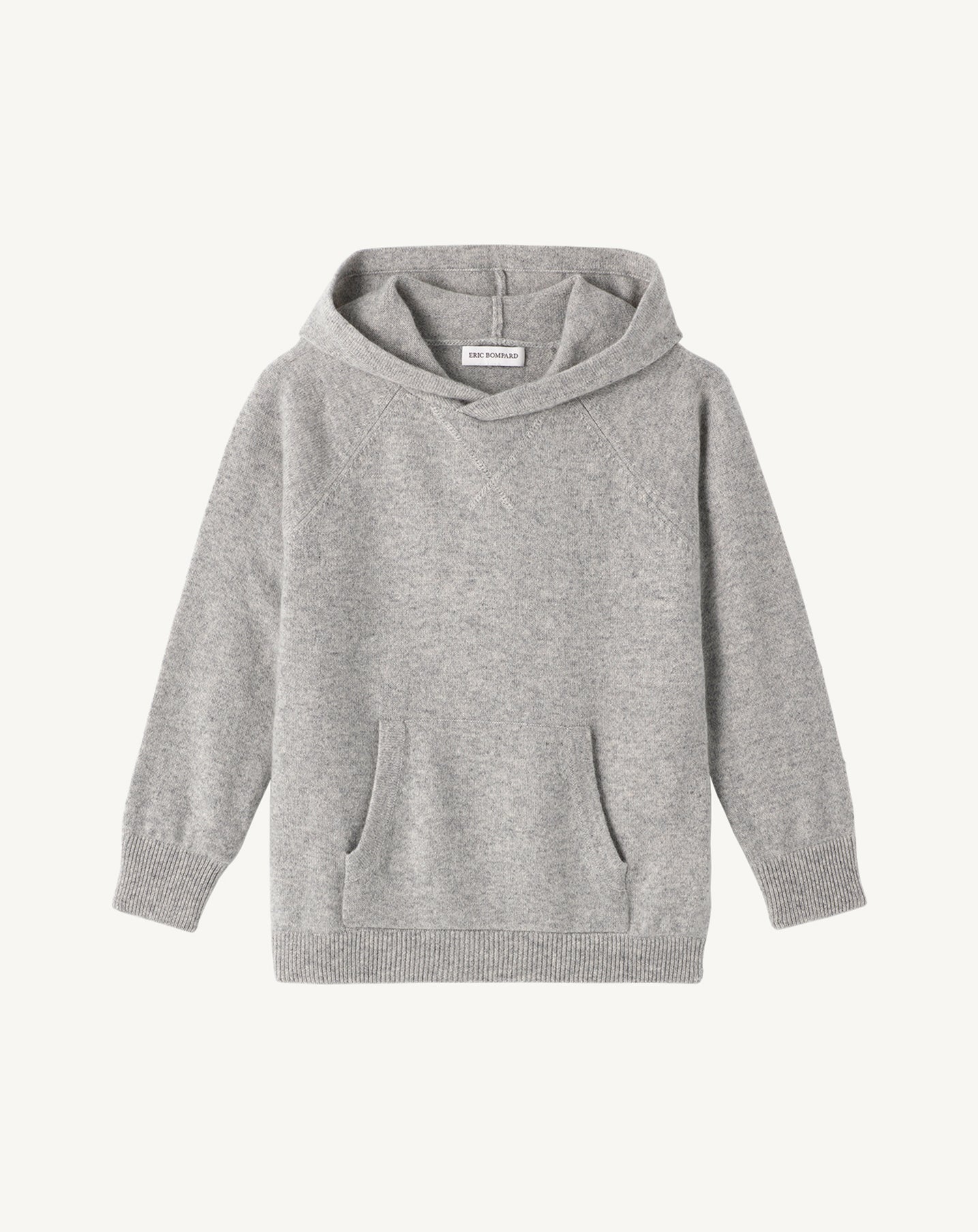 Hoodie enfant-GRIS ARGENTE-100% CACHEMIRE