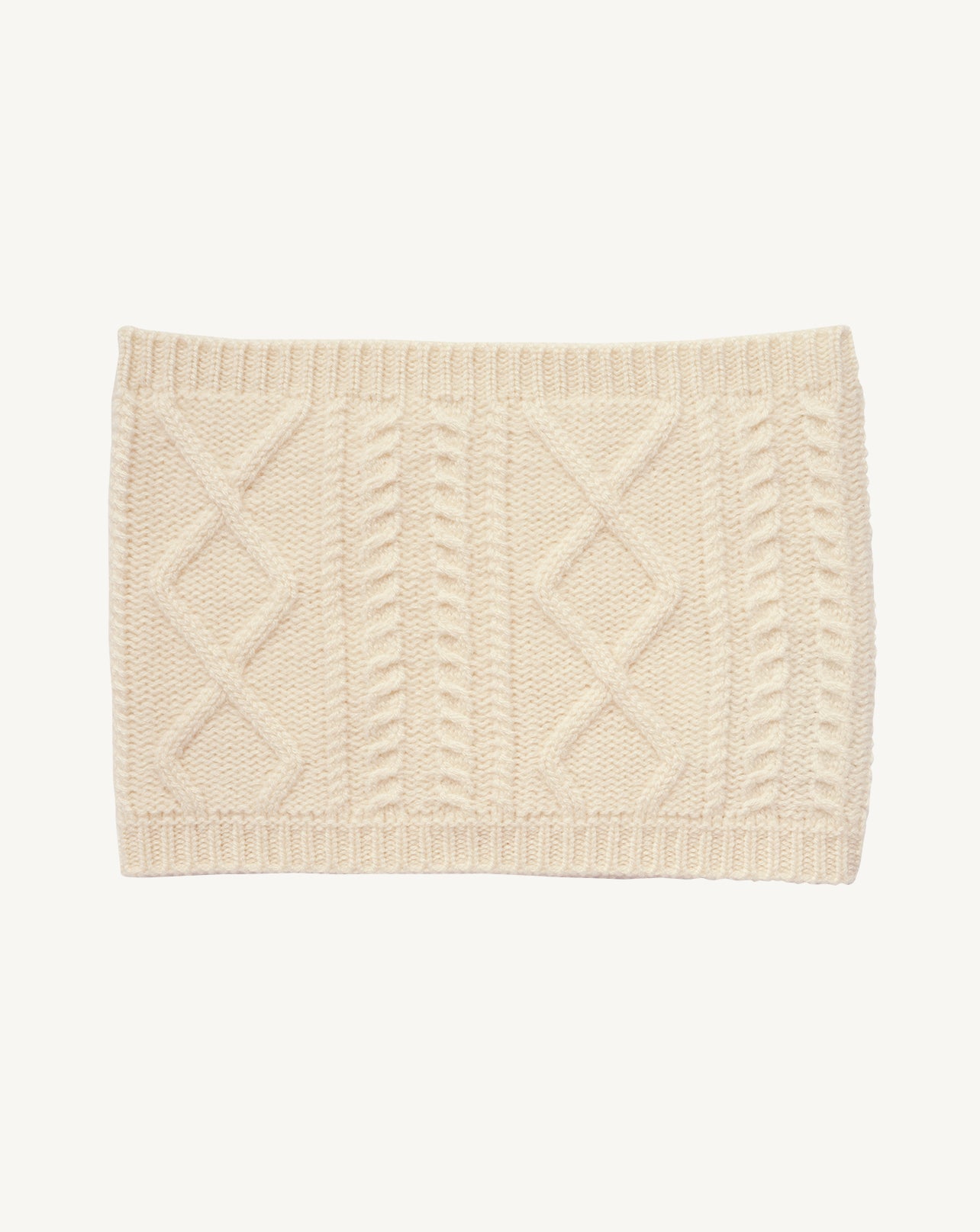 Tour de cou à torsades enfant-ECRU-100% CACHEMIRE