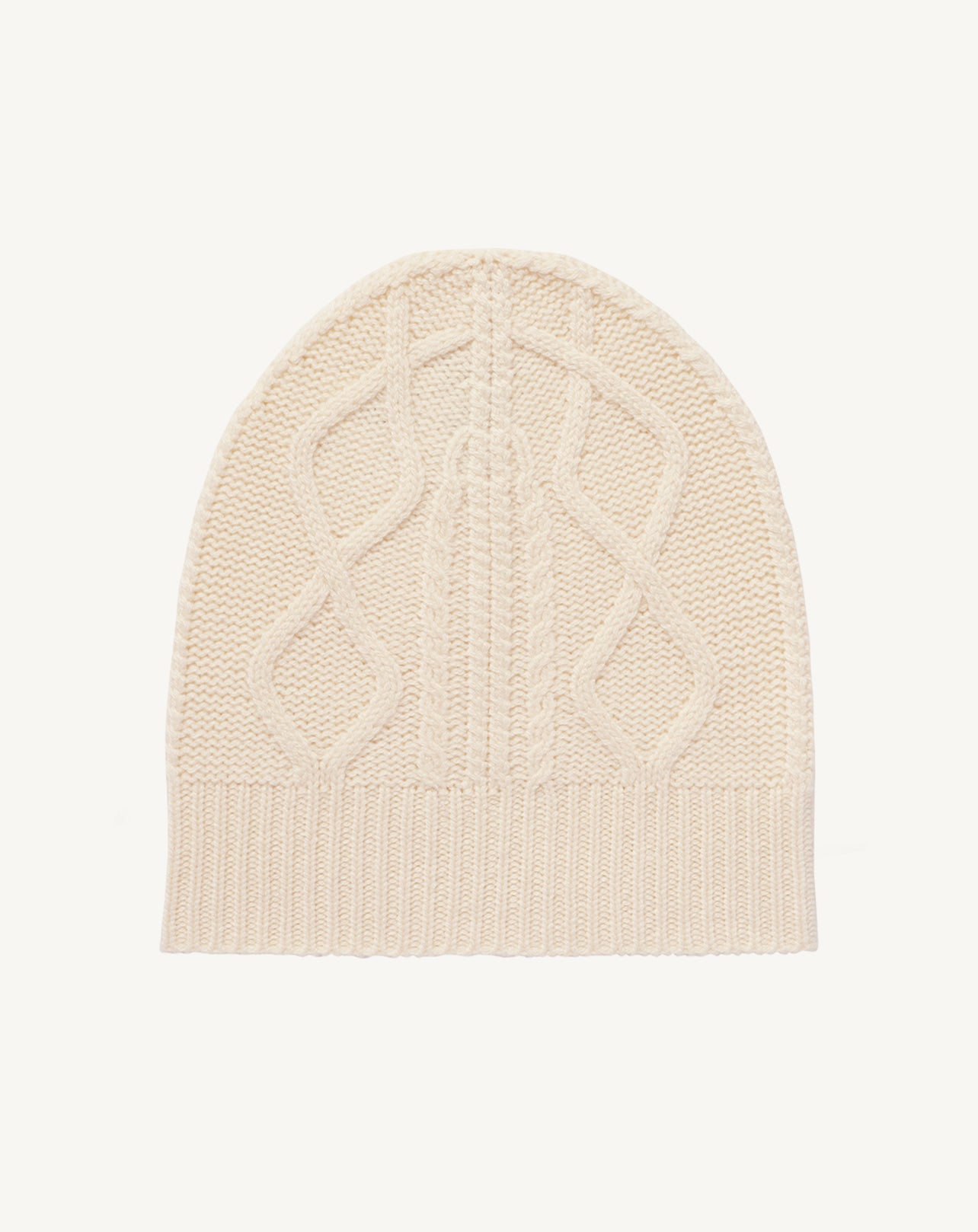 Bonnet à torsades enfant-ECRU-100% CACHEMIRE