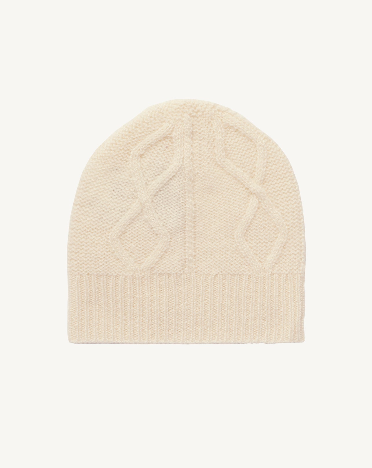 Bonnet naissance à torsades-ECRU-100% CACHEMIRE