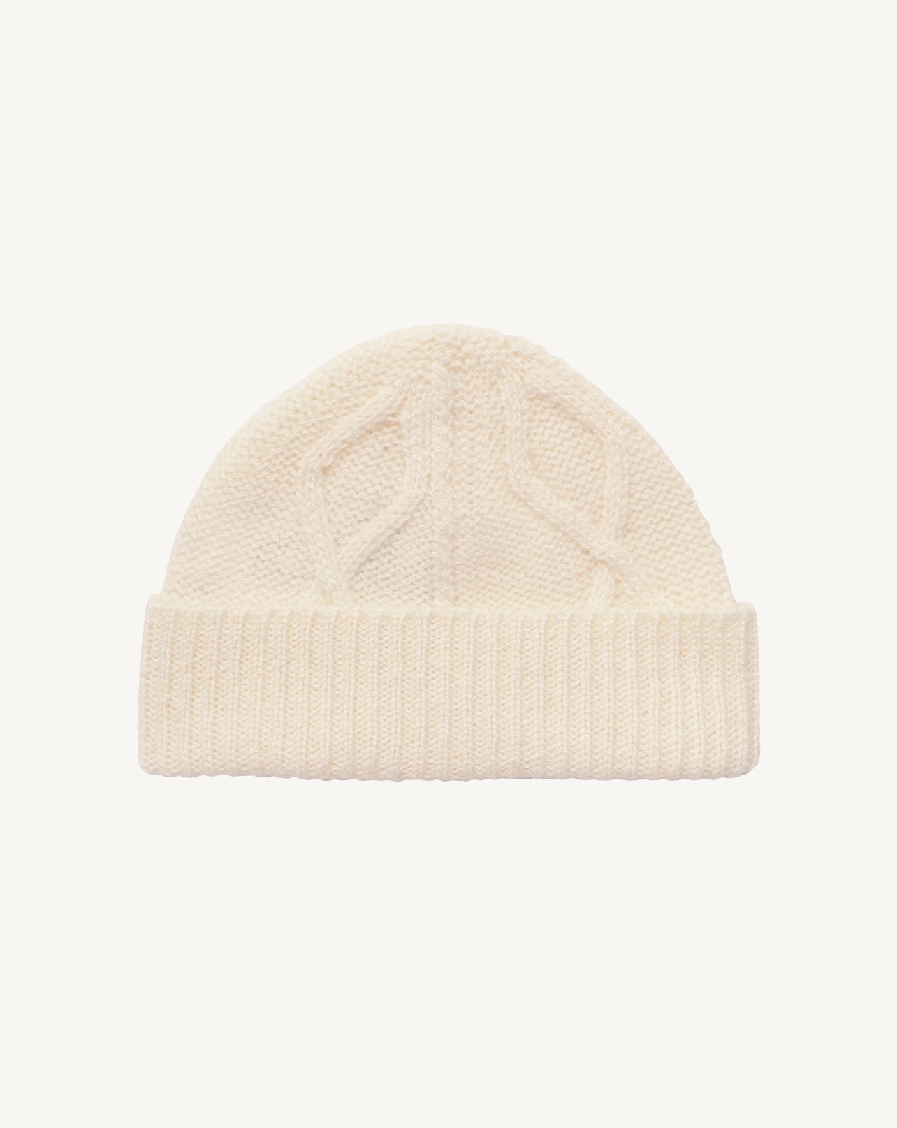 Bonnet torsades naissance-ECRU-100% cachemire