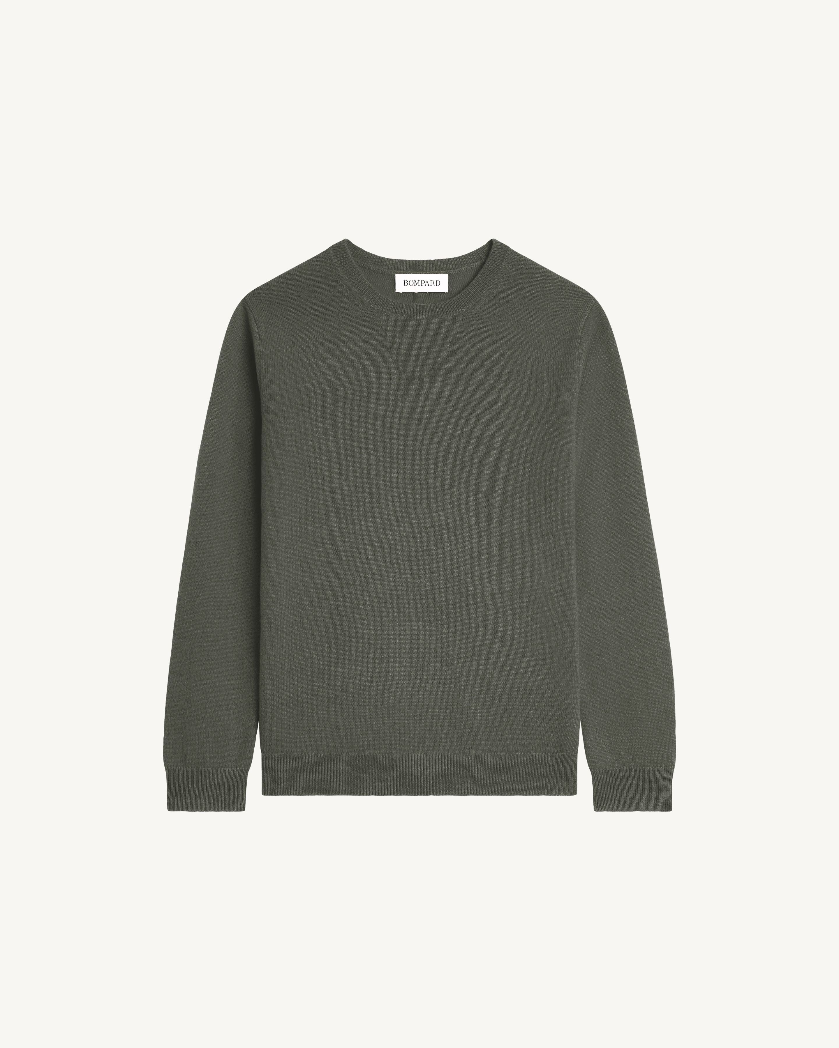 Ras de cou classique enfant-KAKI OMBRE-100% cachemire