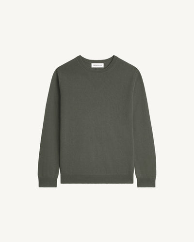Ras de cou classique enfant-KAKI OMBRE-100% cachemire