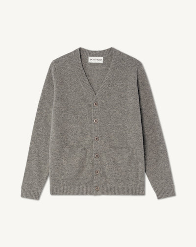 Gilet enfant-GRIS METEORITE-50% cachemire 50% laine