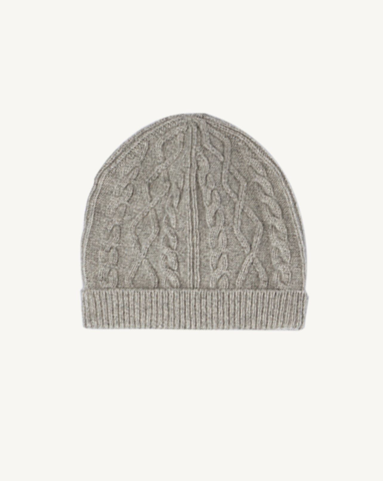 Bonnet bébé à torsades-GRIS ARGENTE-100% cachemire