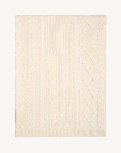Plaid bébé à torsades-NATUREL-100% cachemire