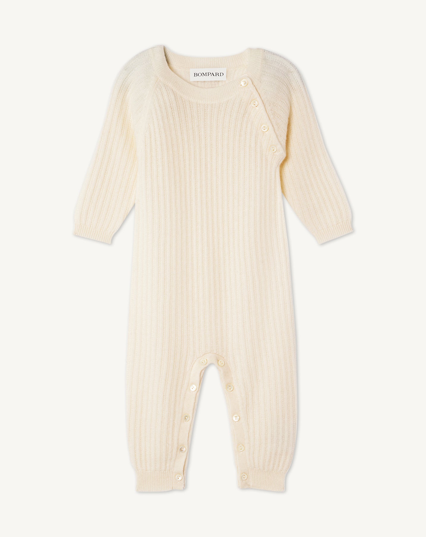 Grenouillère bébé à côtes-NATUREL-100% cachemire