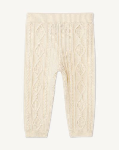 Pantalon bébé à torsades-NATUREL-100% cachemire