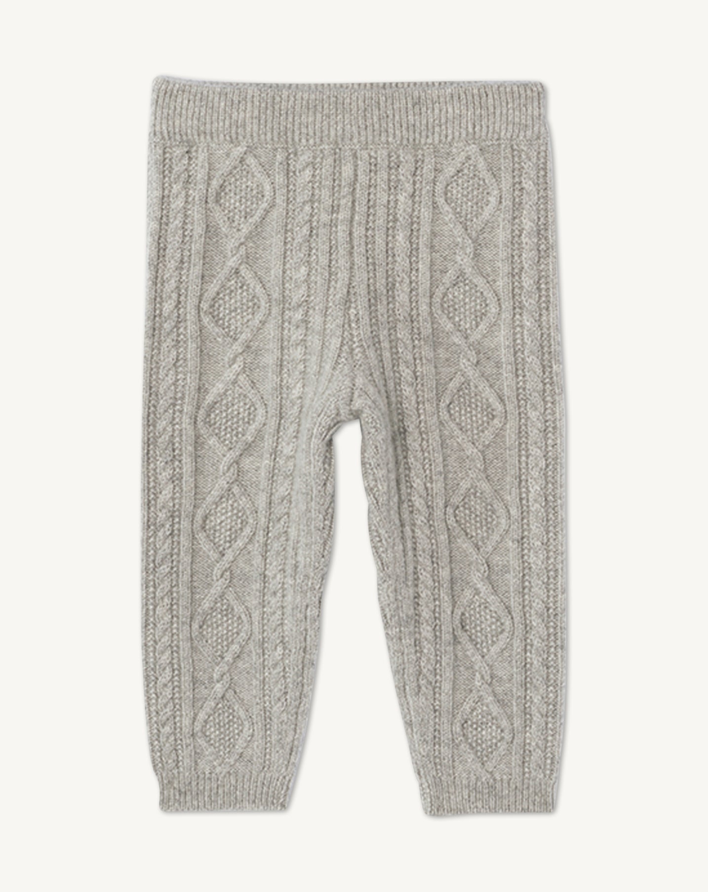 Pantalon bébé à torsades-GRIS ARGENTE-100% cachemire