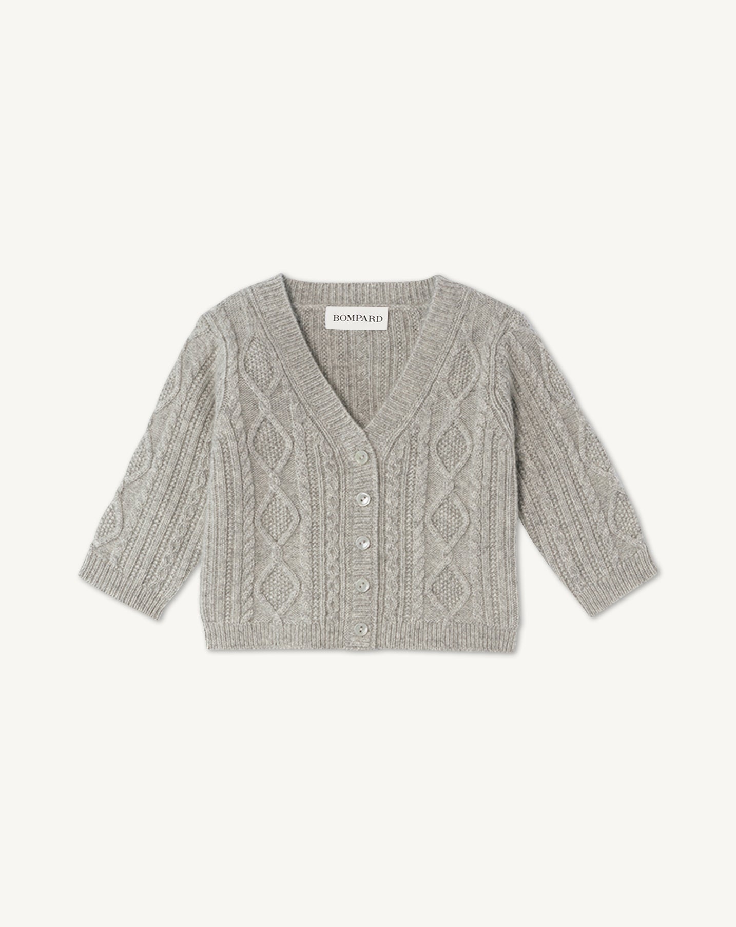 Cardigan bébé à torsades-GRIS ARGENTE-100% cachemire