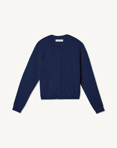 Cardigan enfant -MARINE-50% cachemire 50% laine