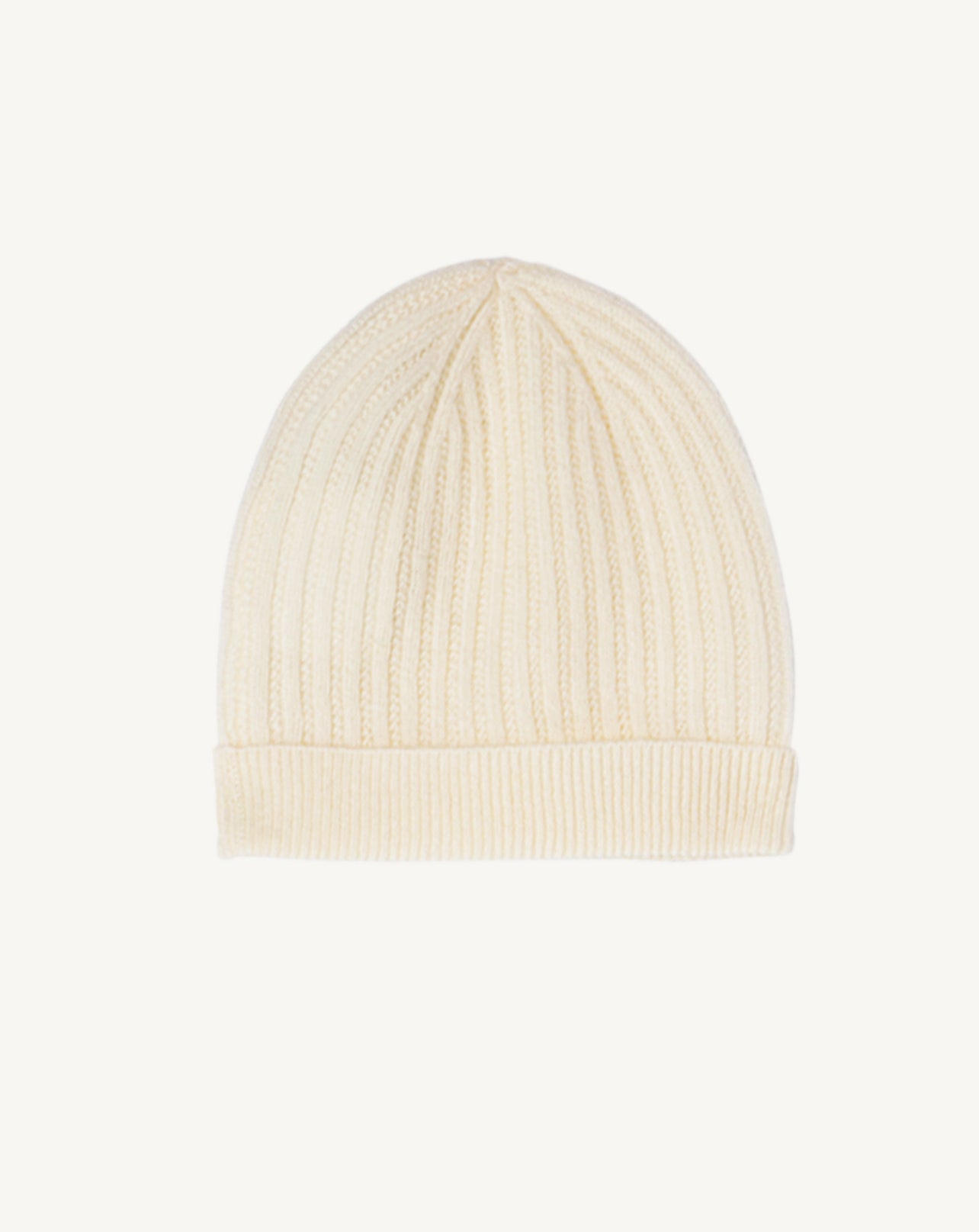 Bonnet bébé à côtes-NATUREL-100% cachemire