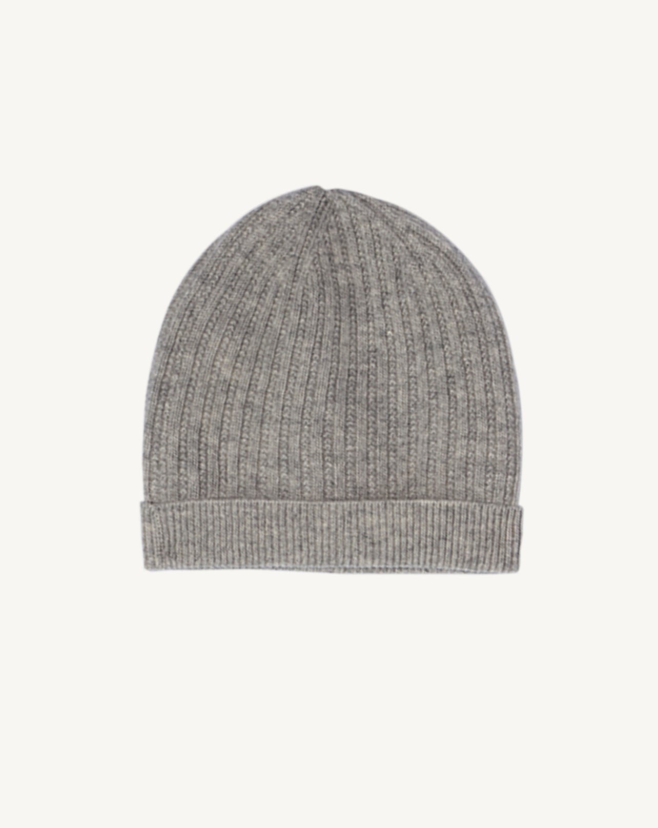 Bonnet bébé à côtes-GRIS ARGENTE-100% cachemire