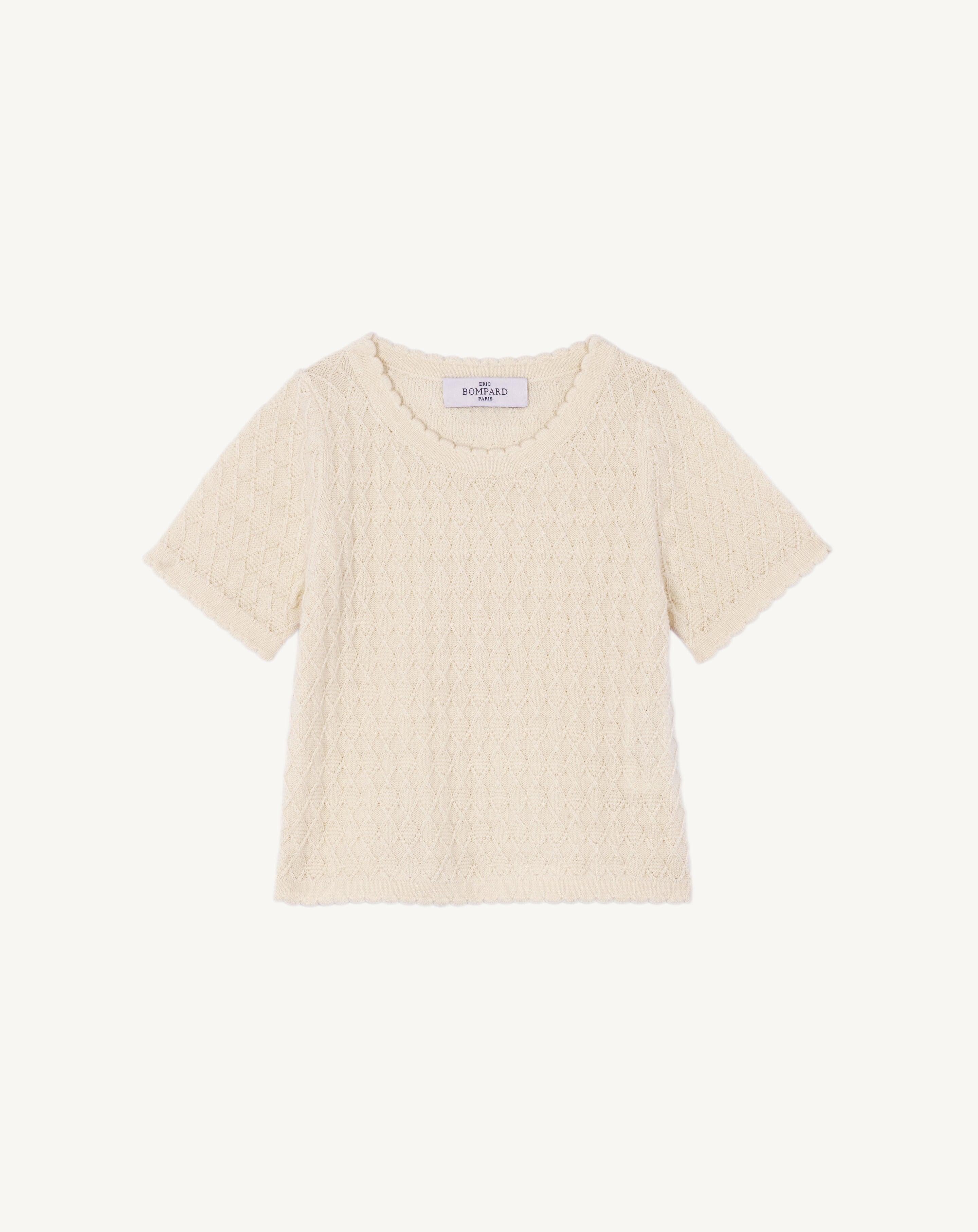 T-shirt bébé-NATUREL-85% pima coton 15% cachemire