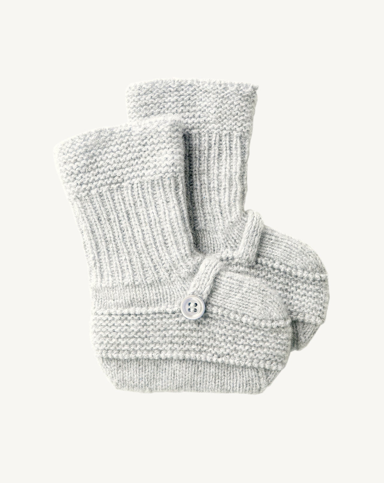 Chaussons bébé-GRIS ARGENTE-100% CACHEMIRE