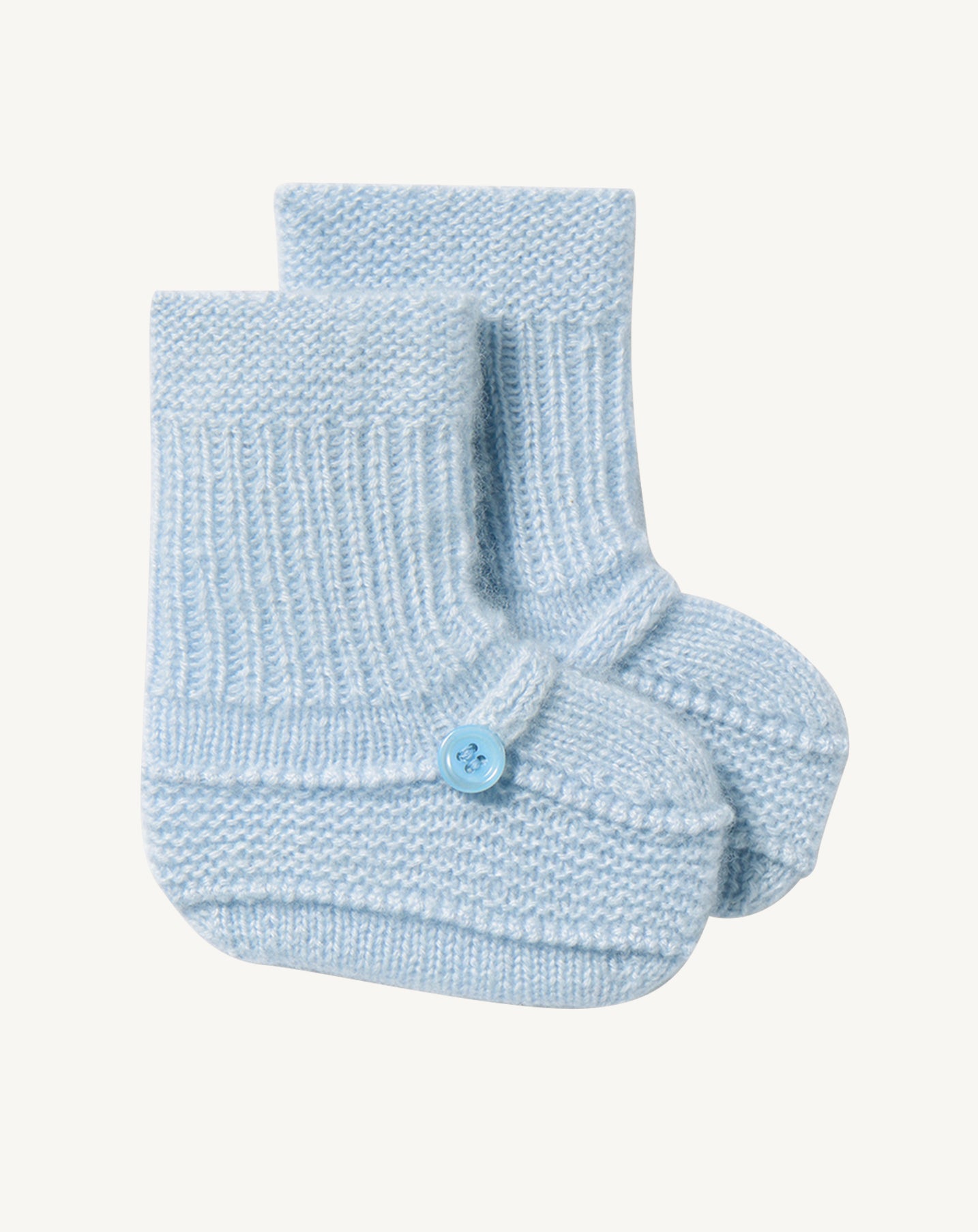 Chaussons bébé-BLEU DOUX-100% CACHEMIRE