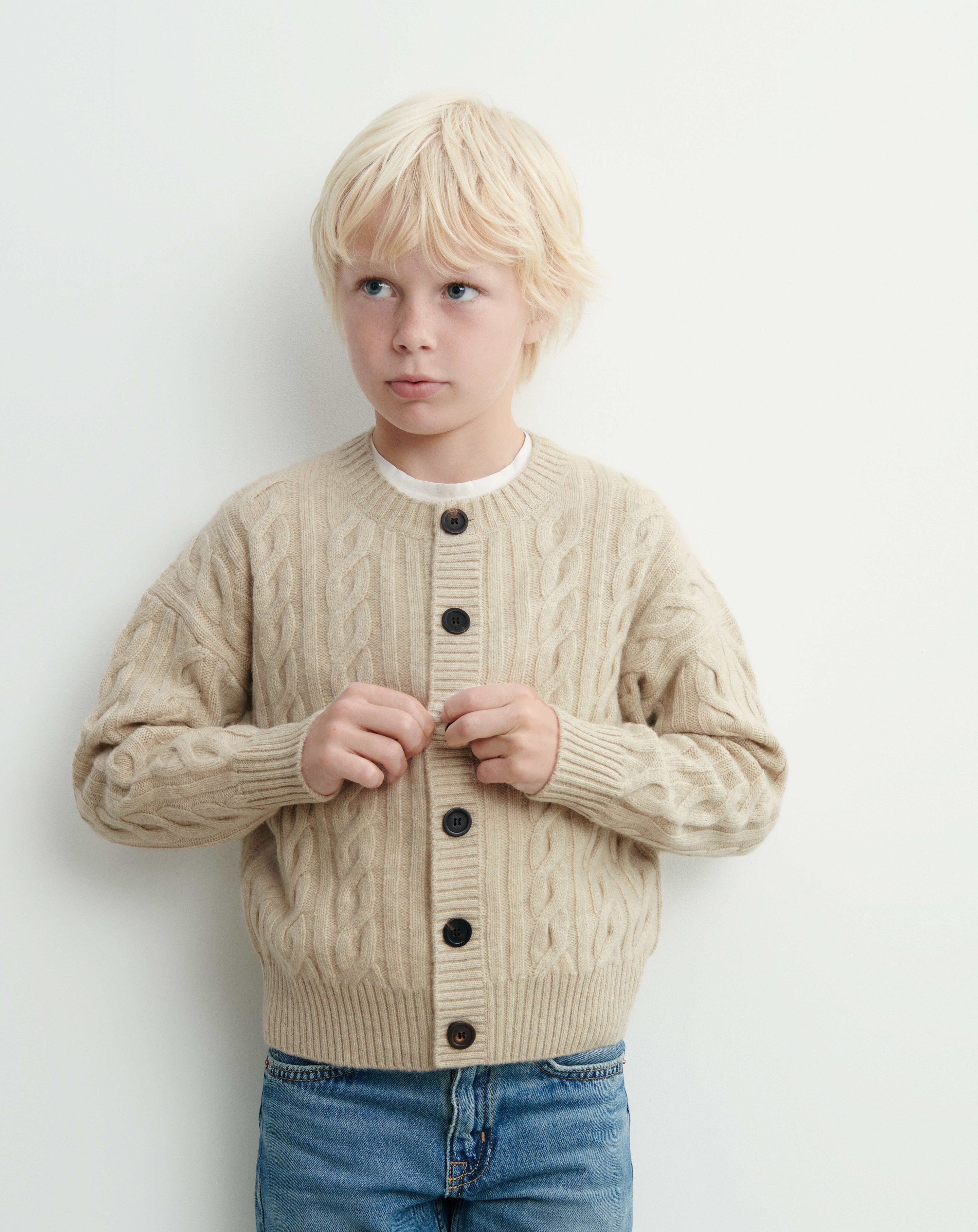 Cardigan torsades enfant-AVOINE-100% cachemire