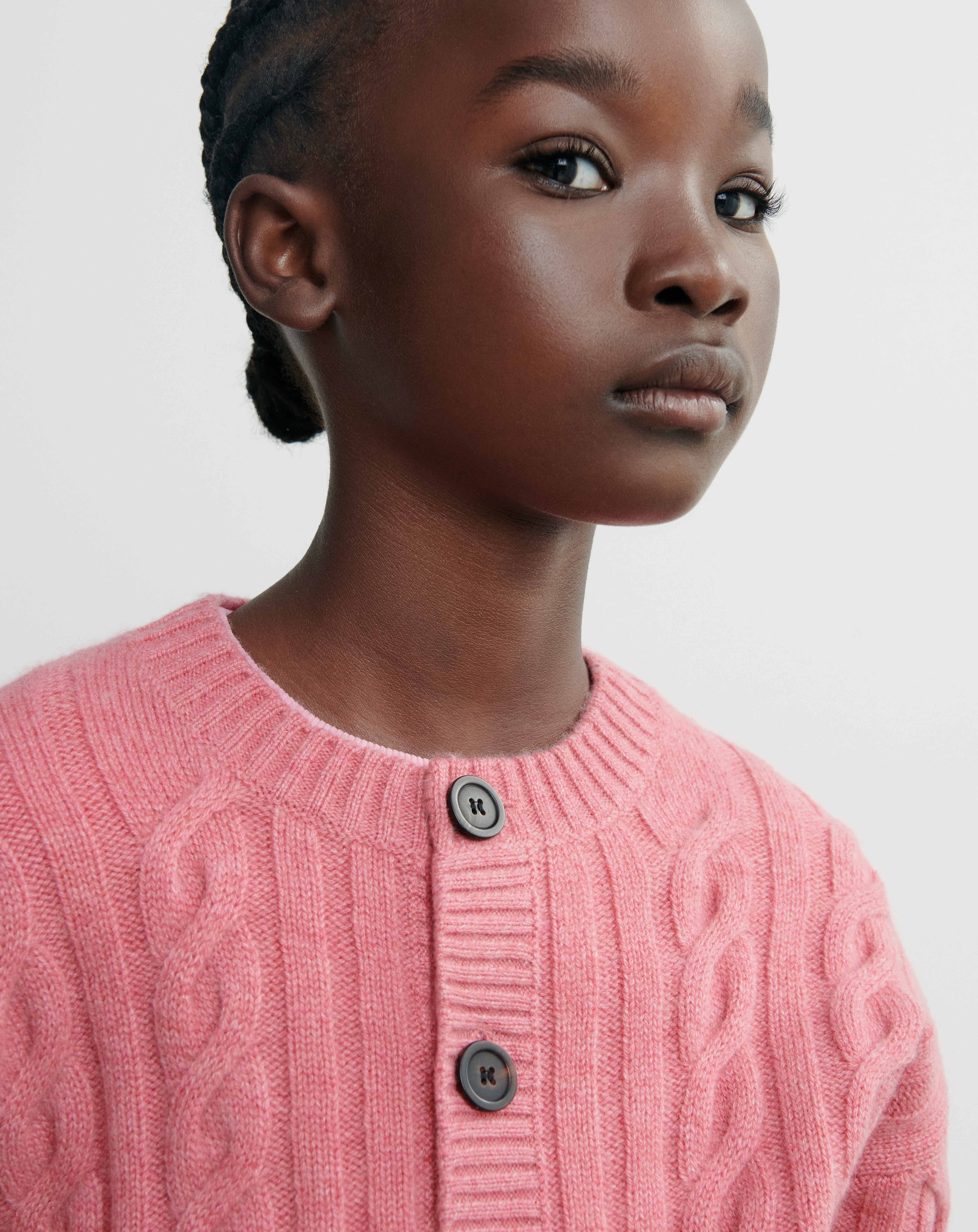 Cardigan torsades enfant-ROSE CAMEO-100% cachemire