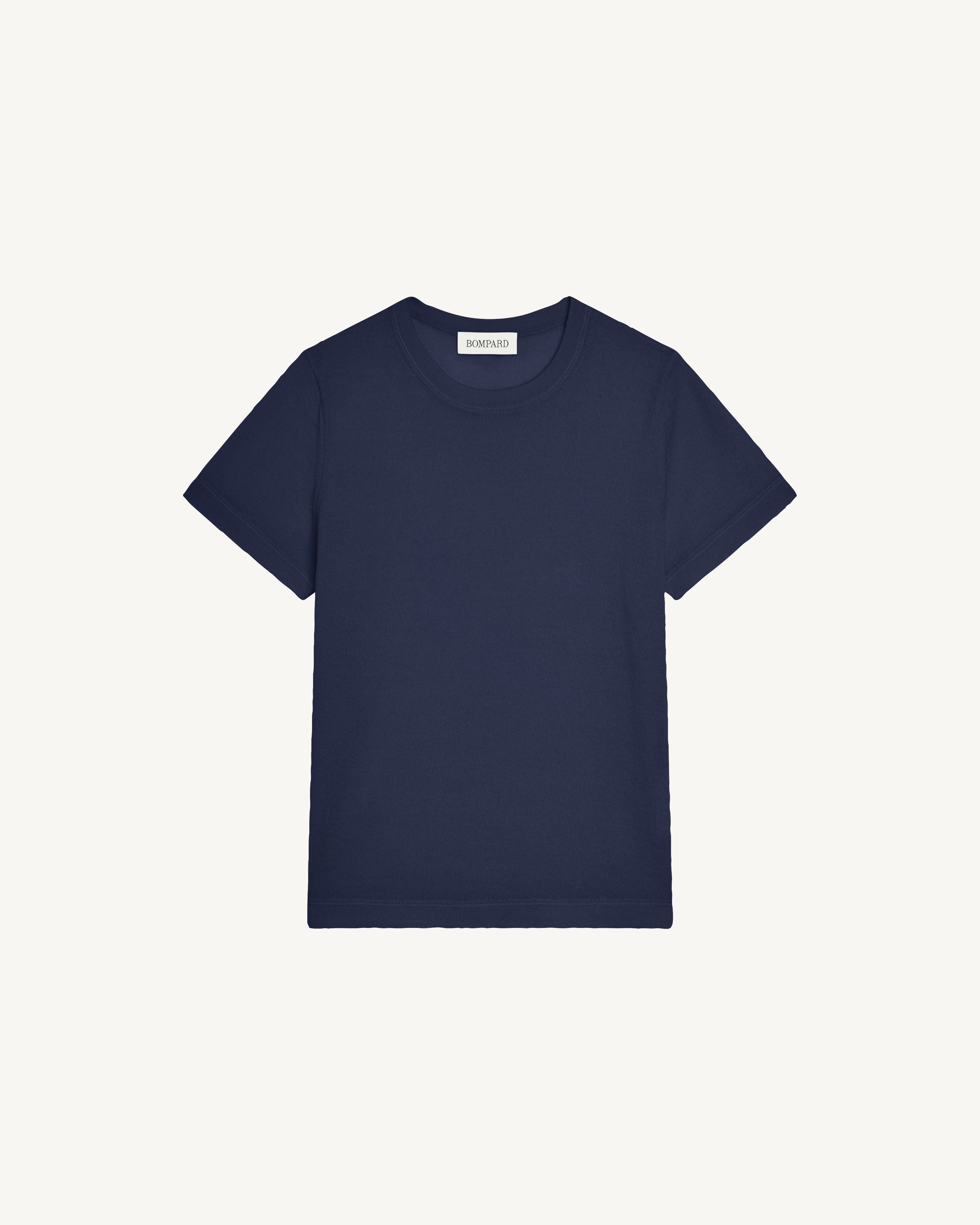 T-shirt enfant-MARINE-85% pima coton 15% cachemire